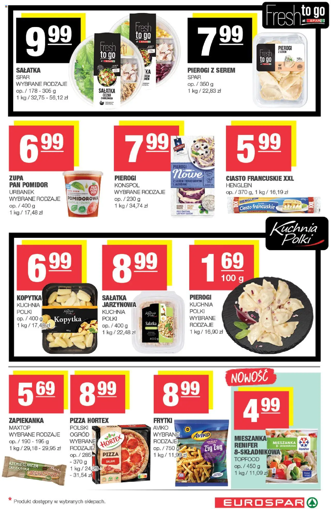 Spar Gazetka - Eurospar od 08.10.2025 | Strona: 9 | Produkty: Pierogi, Bazylia, Zupa, Sałatka