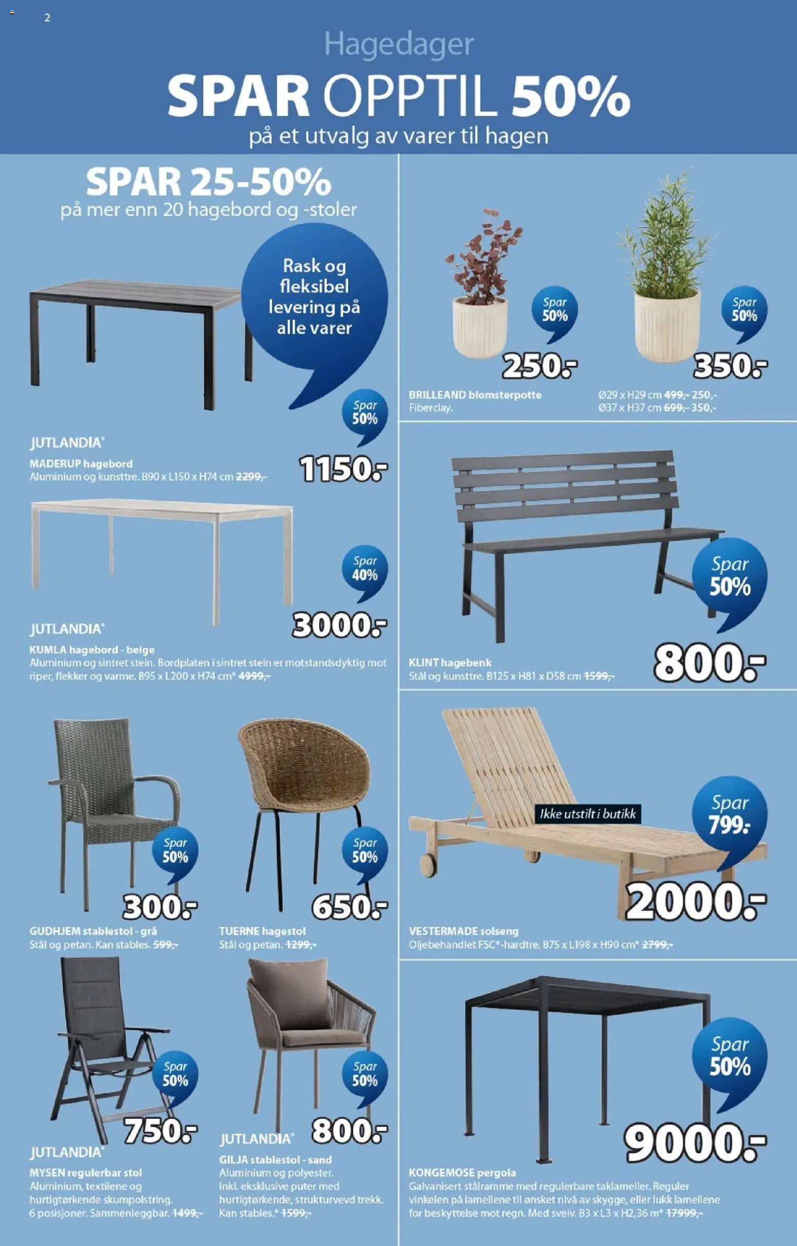 {H1} | Side: 2 | Produkter: Hagebord, Hagestol, Solseng, Stol