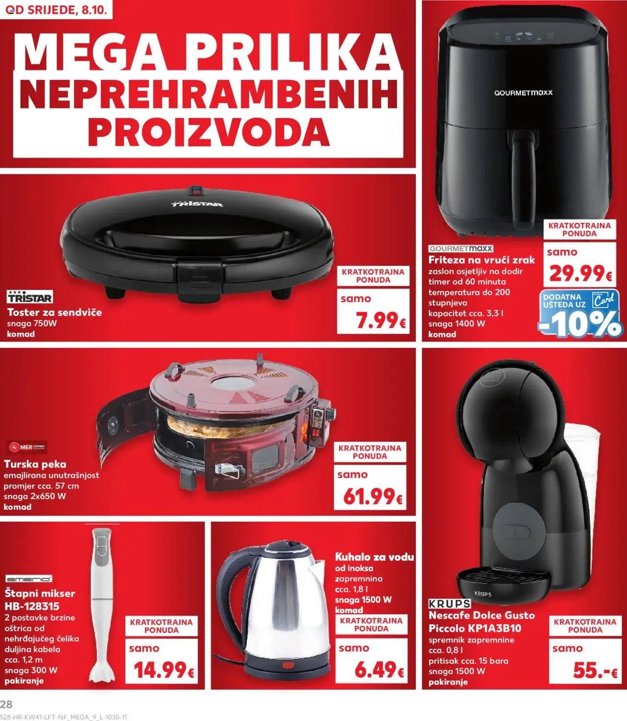 Kaufland HR akciós ujság - amely érvényes a következő dátumtól: 08.10.2025 | Oldal: 28 | Termékek: Dolce Gusto, Nescafé