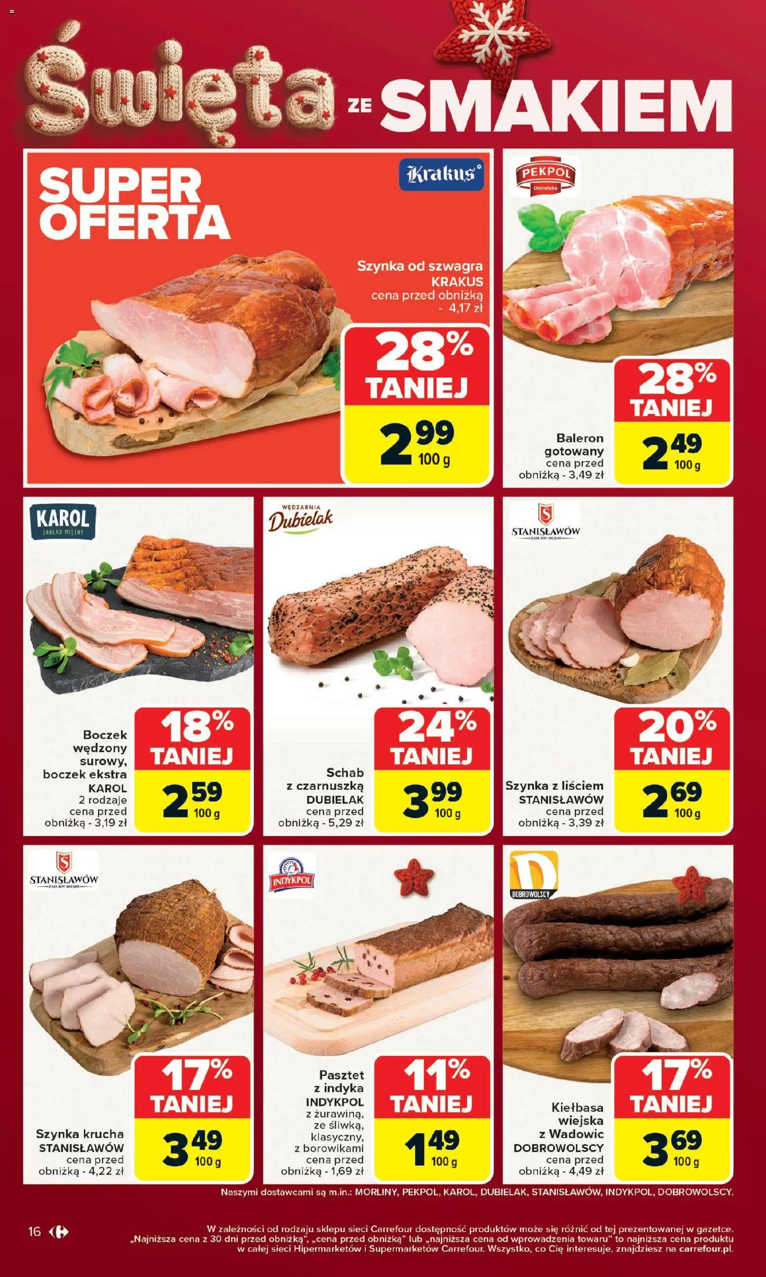 Carrefour Gazetka od 15.12.2025 | Strona: 20 | Produkty: Kiełbasa, Czarnuszka, Boczek wędzony, Boczek