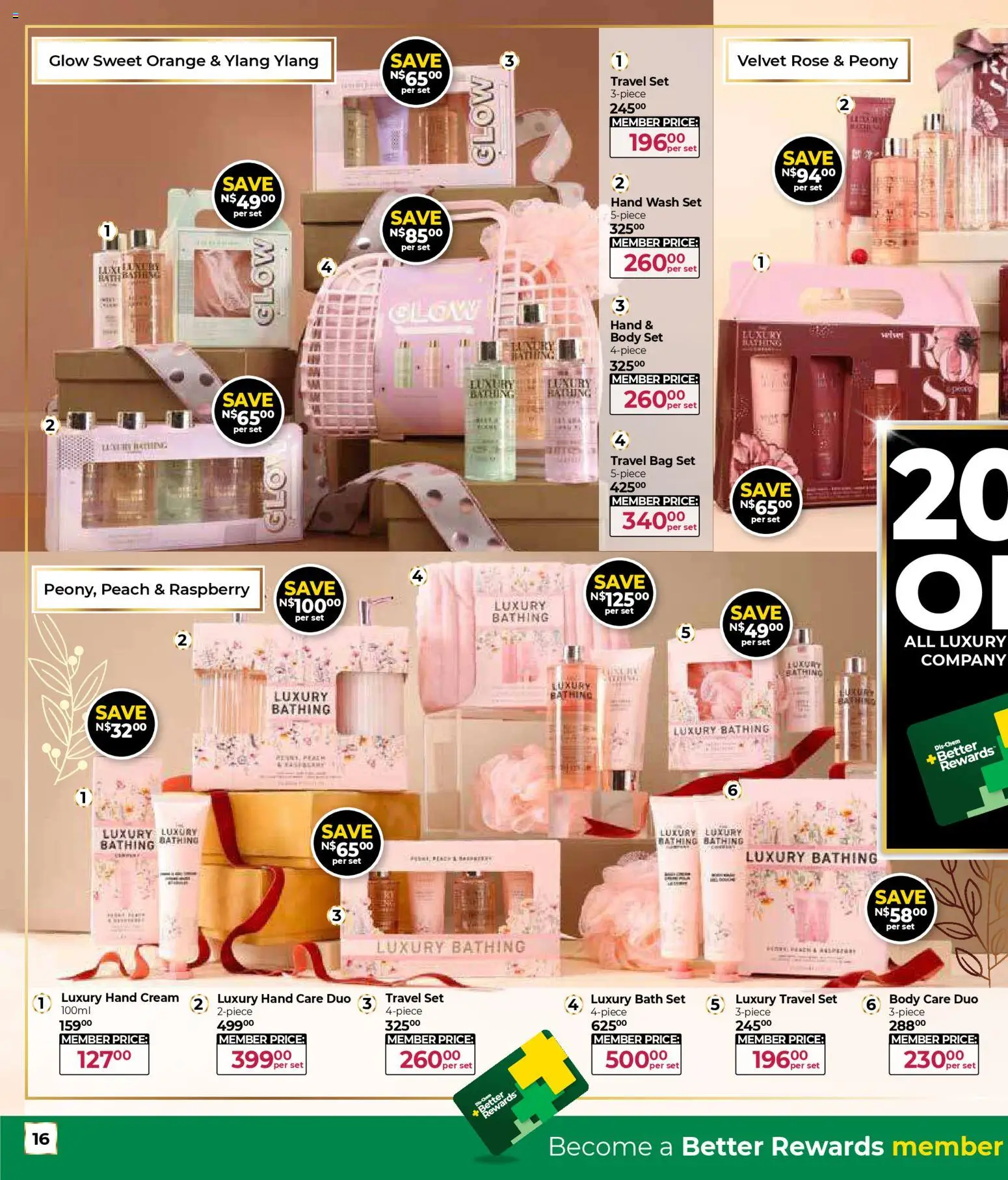 New Dis-Chem catalogue – valid from 29.10.2025 | Page: 16 | Products: Travel bag, Bag, Bath, Hand cream