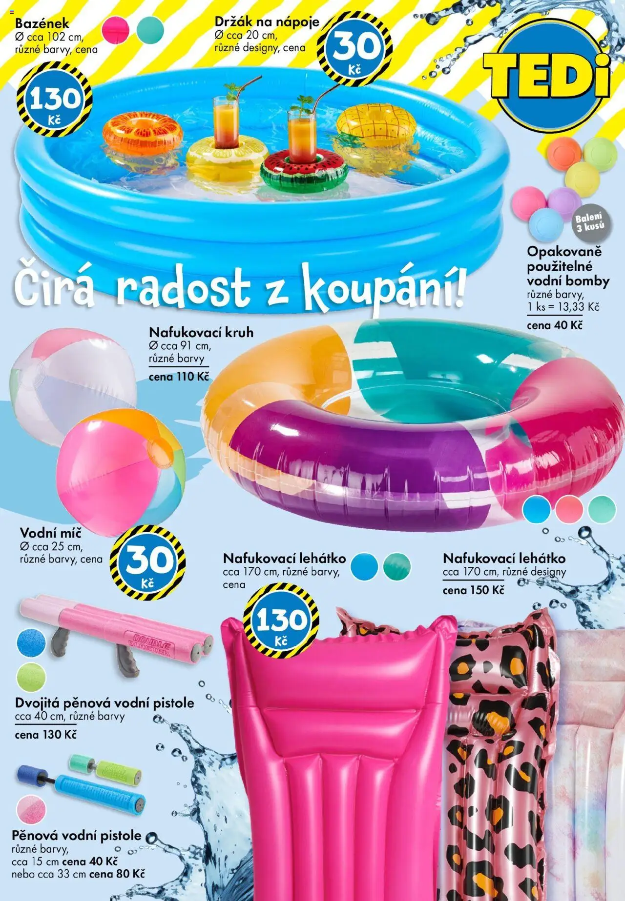 TEDi leták od 13.06.2025 | Strana: 13 | Produkty: Vodní bomby, Lehátko, Barvy