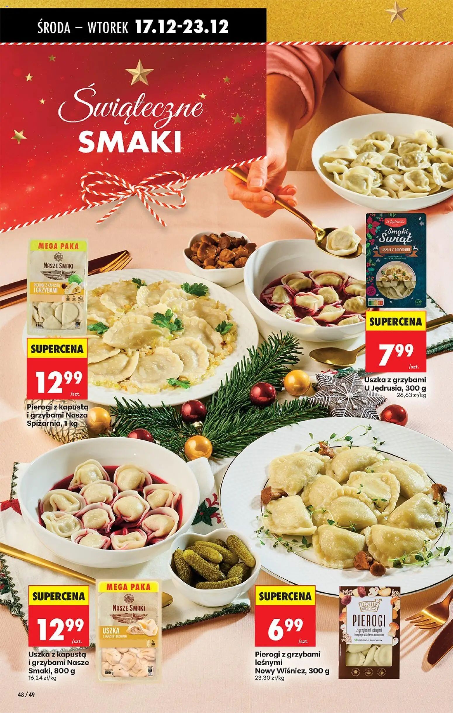 Biedronka gazetka - Oferta w tym tygodniu od 17.12.2025 | Strona: 56 | Produkty: Kapusta, Pierogi, Pierogi z kapusta i grzybami, Uszka z grzybami