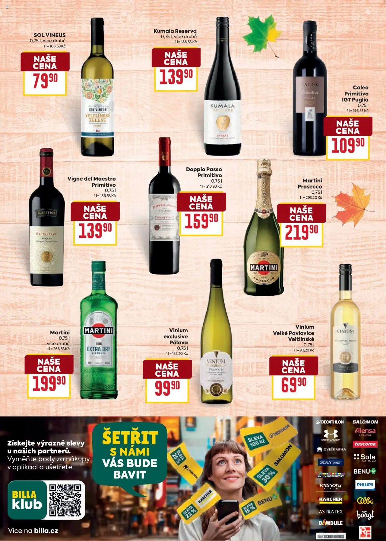 Billa leták - Podzimní nápoje od 10.09.2025 | Strana: 14 | Produkty: Prosecco, Martini, Primitivo, Body