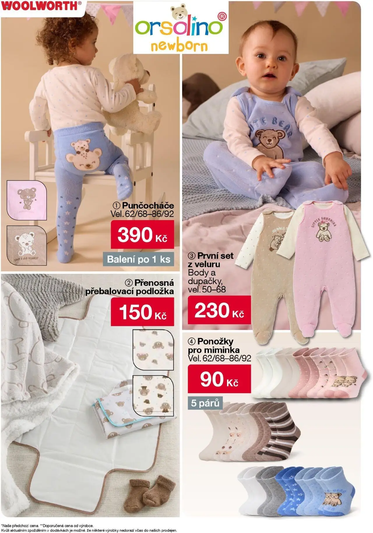 Woolworth leták od 12.09.2025 - akční nabídka | Strana: 21 | Produkty: Ponožky, Přebalovací podložka, Body, Punčocháče