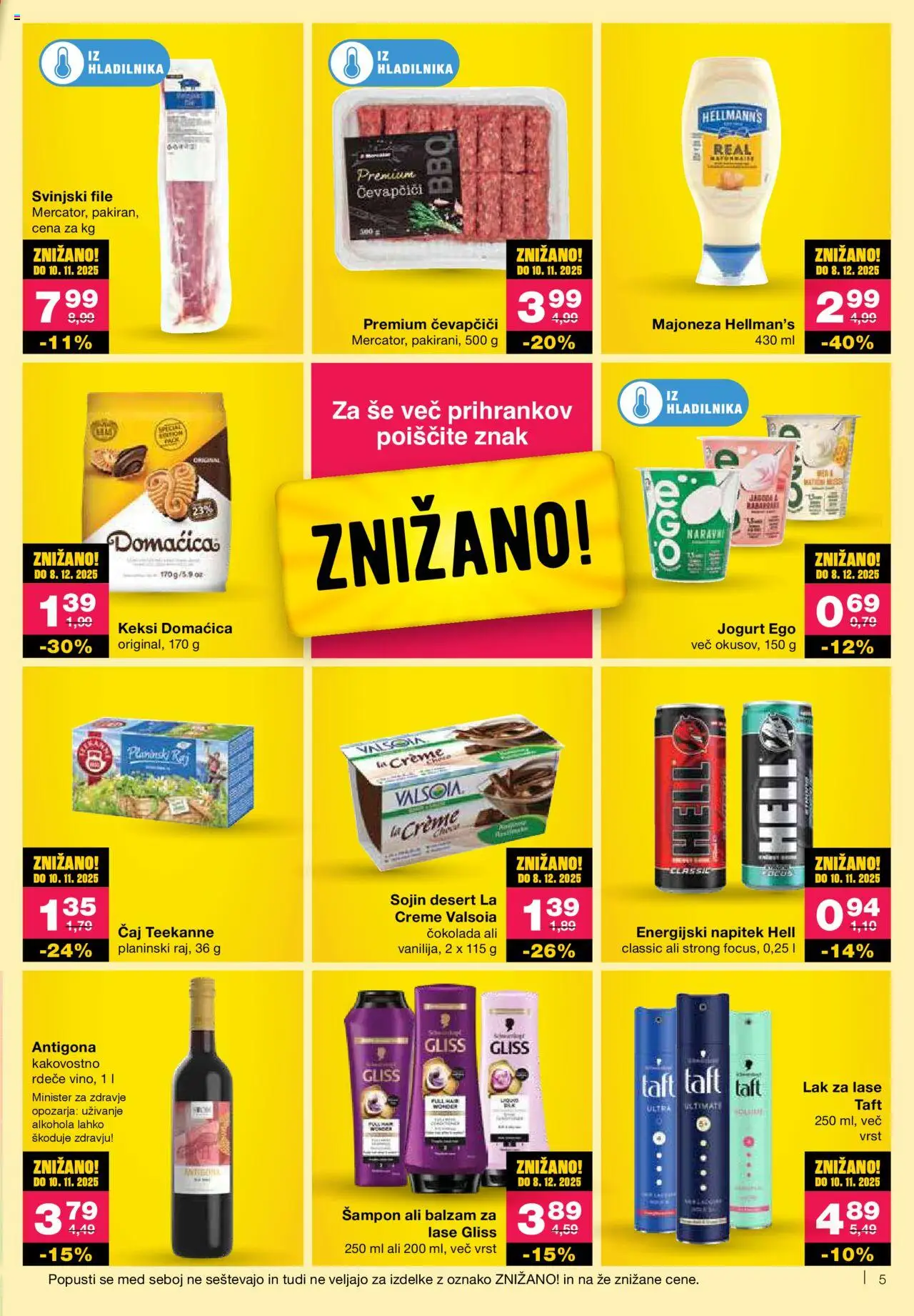 Novi Mercator katalog ponudbe – veljaven od 02.10.2025 | Stran: 5 | Izdelki: Keksi, Čevapčiči, Lak za lase, Majoneza
