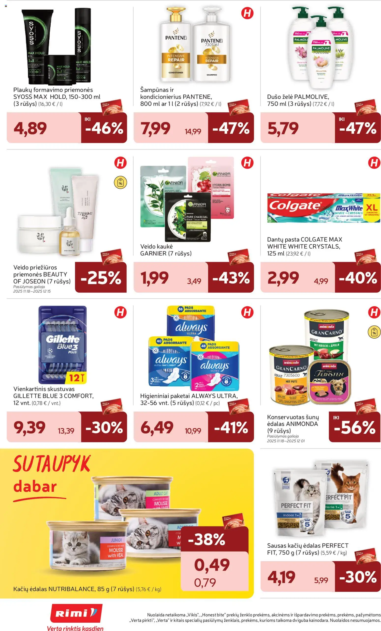 Rimi akcijos nuo 25.11.2025 | Puslapis: 30 | Prekių: Skustuvas, Šampūnas, Kaukė, Veido kaukė