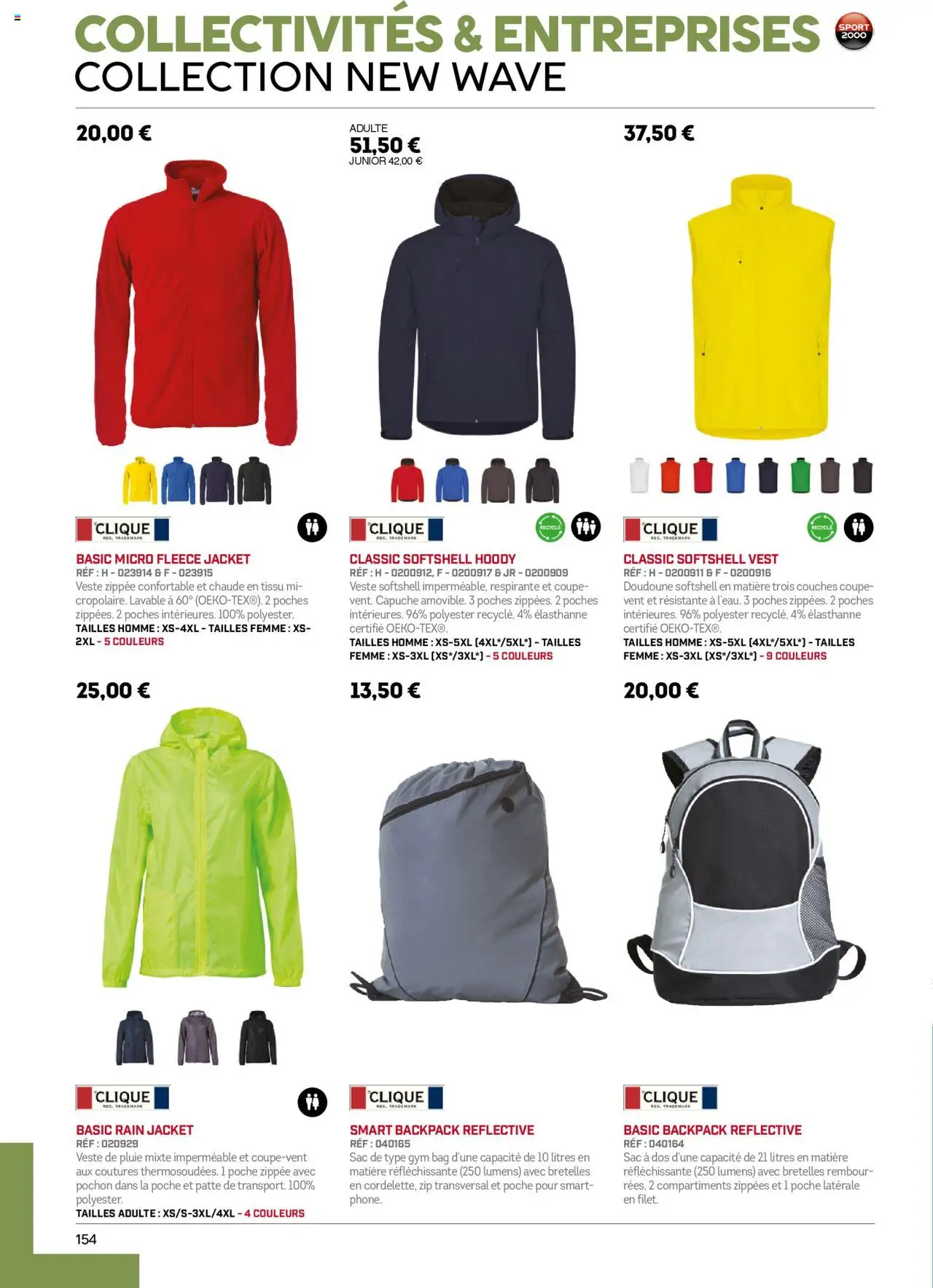  | Page: 154 | Produits: Couches, Veste, Sac à dos, Doudoune