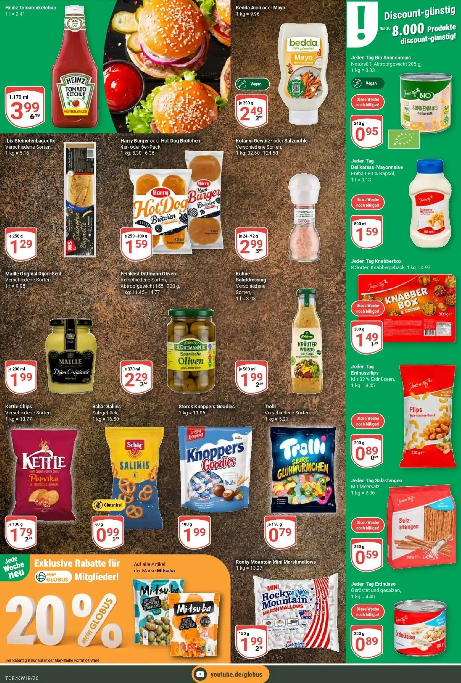 Globus Prospekt Tönisvorst	 – gültig ab 27.04.2026 | Seite: 22 | Produkte: Erdnüsse, Burger, Chips, Ketchup