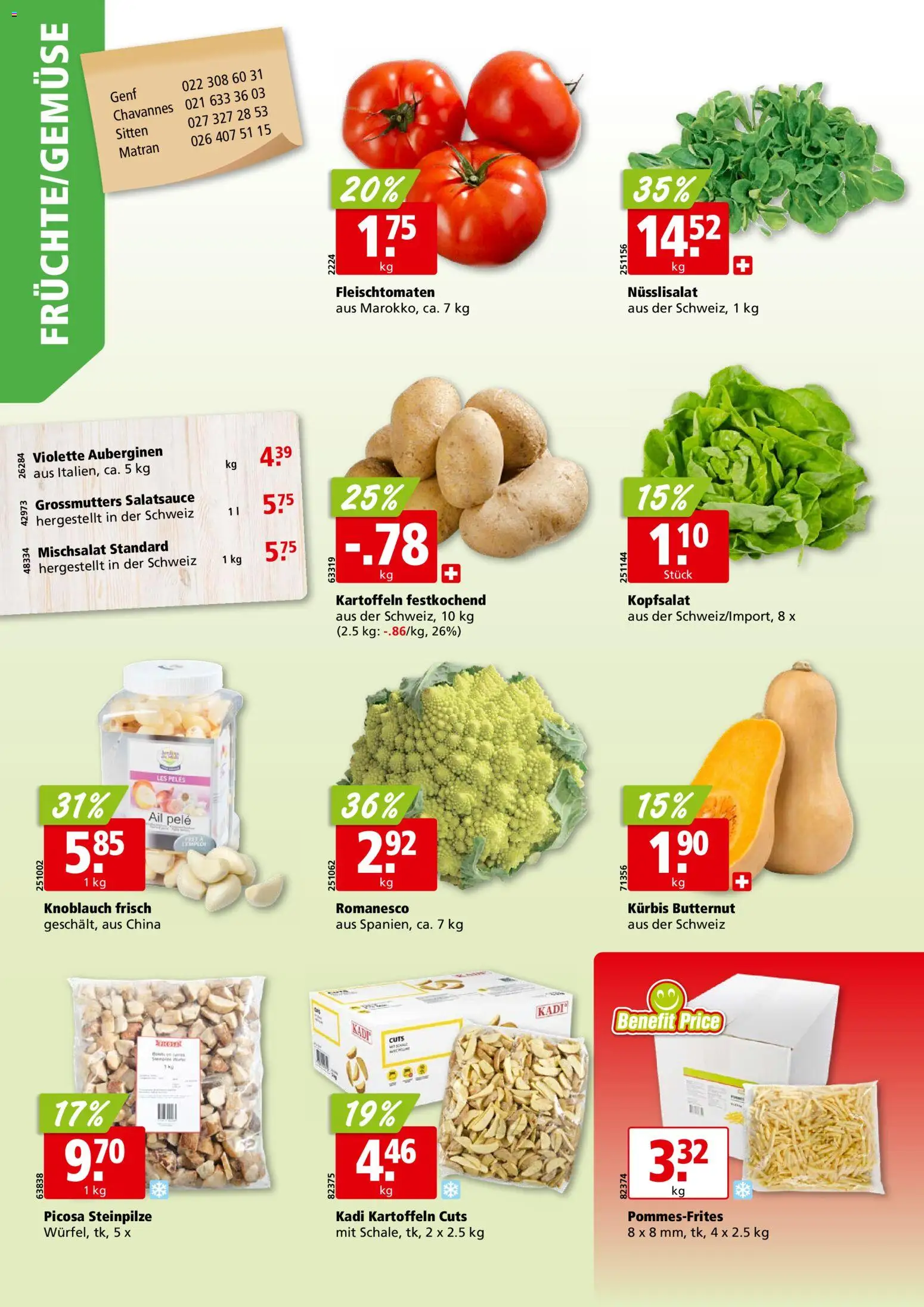 Aligro Aktionen Chavannes, Matran, Genf, Sitten – gültig ab 08.12.2025 | Seite: 2 | Produkte: Kartoffeln, Knoblauch, Kürbis
