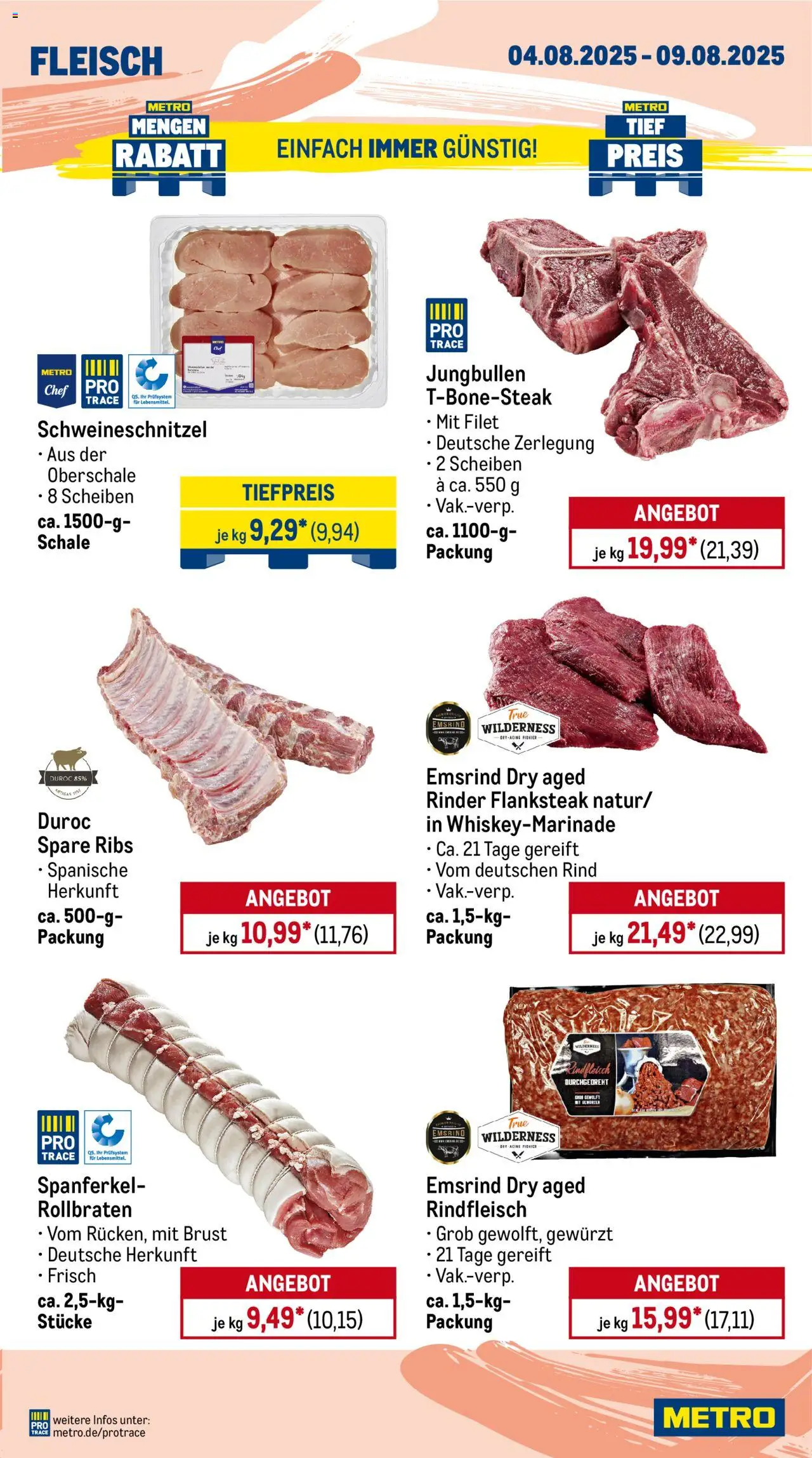 Metro Prospekt 	 - gültig ab dem 04.08.2025 | Seite: 3 | Produkte: Spare ribs, Rindfleisch, Fleisch