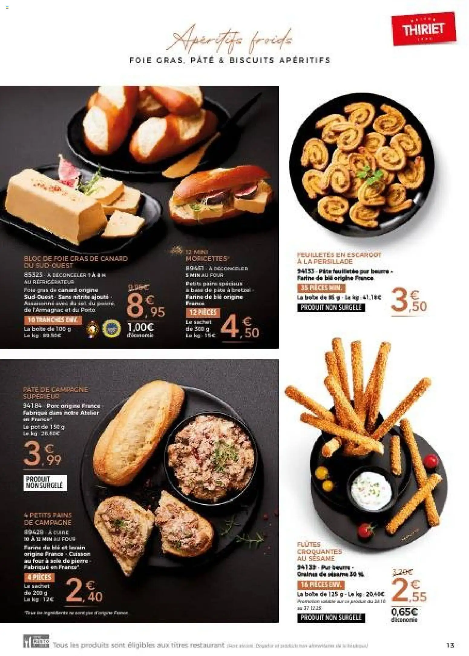 {H1} | Page: 13 | Produits: Four, Farine, Bloc de foie gras, Biscuits