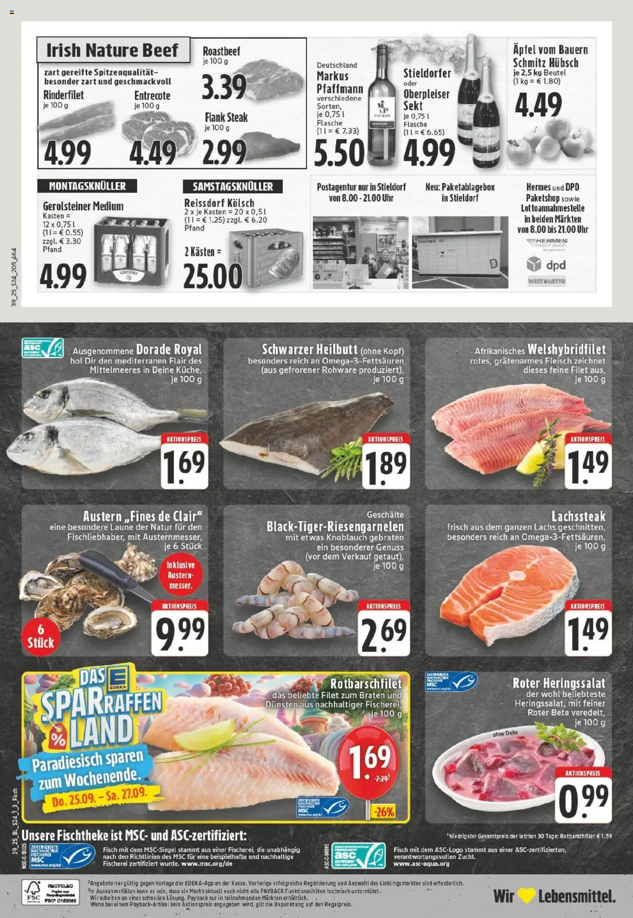 HIT - Mecklenburg-Vorpommern – gültig ab 22.09.2025 | Seite: 24 | Produkte: Entrecote, Roastbeef, Fisch, Lachs
