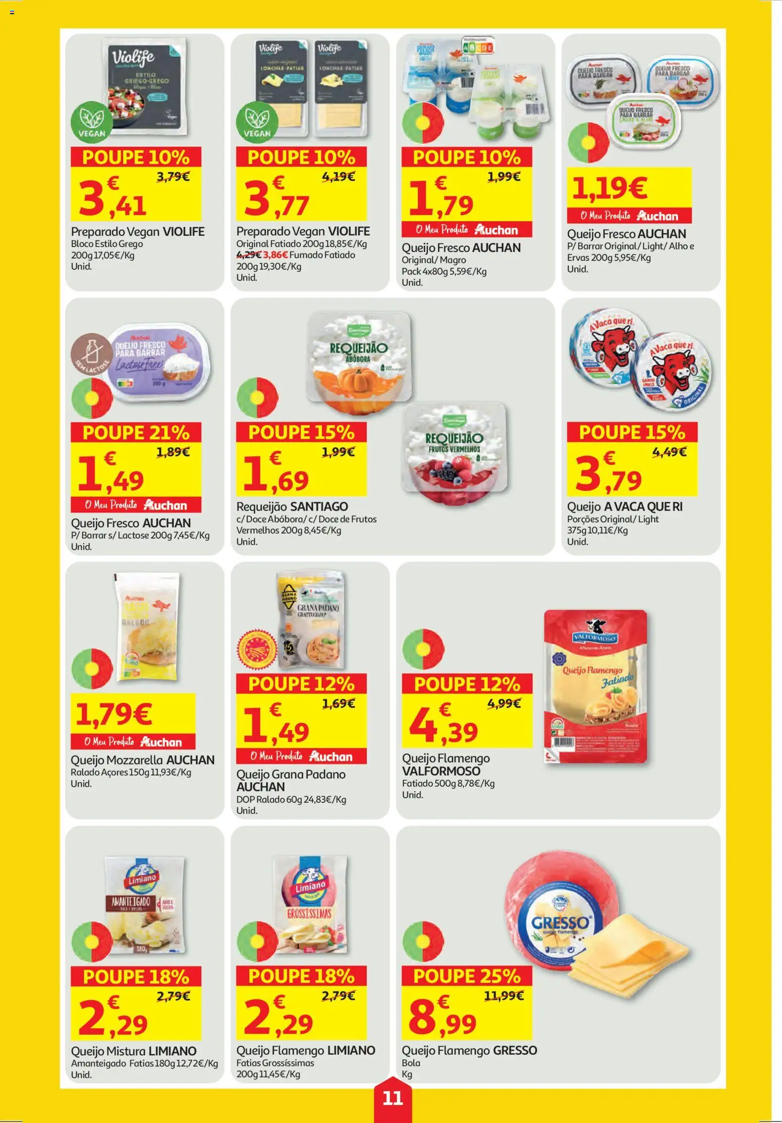 Auchan folheto │ válido de 19.02.2026 | Página: 11 | Produtos: Queijo, Requeijão
