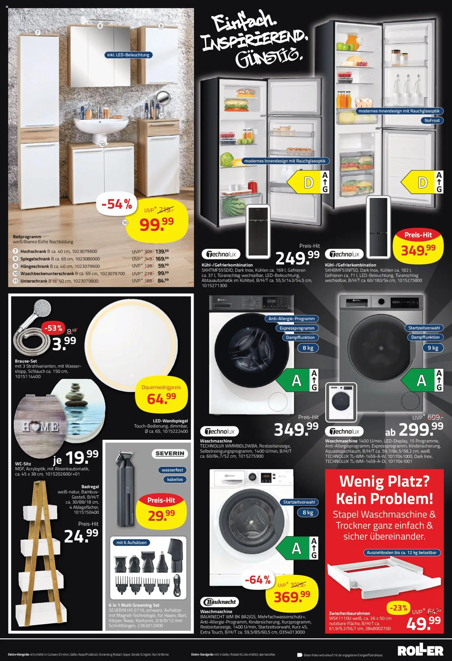 Roller - Black Friday – gültig ab 23.11.2025 | Seite: 15 | Produkte: Spiegelschrank, Hängeschrank, Unterschrank, Wasser