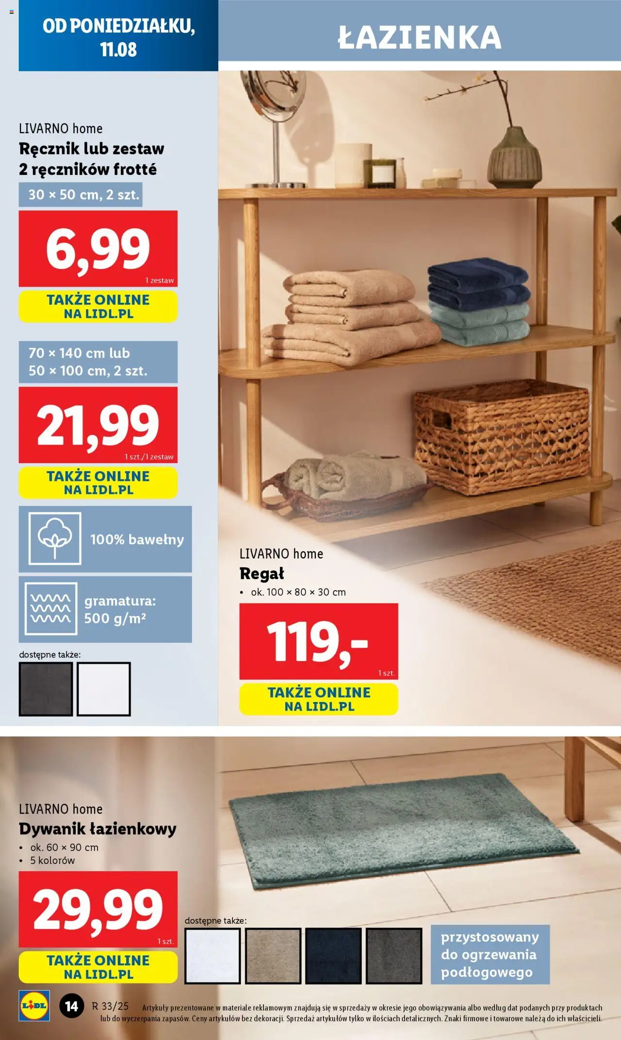 Lidl Katalog od 11.08.2025 | Strona: 14 | Produkty: Dywanik łazienkowy, Regał