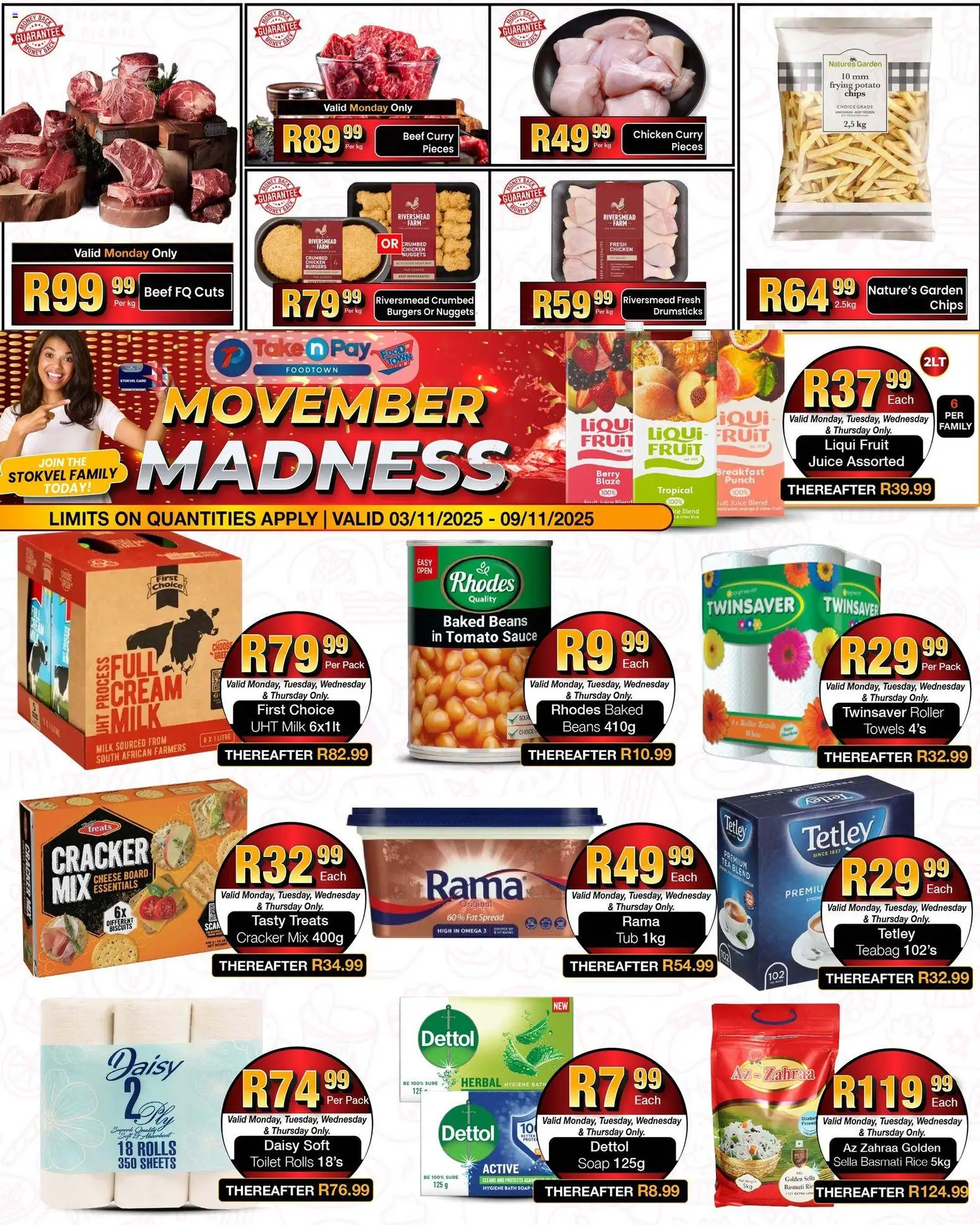 New Take n Pay catalogue – valid from 03.11.2025 | Page: 1 | Products: Toilet, Bath, Tea, Cream