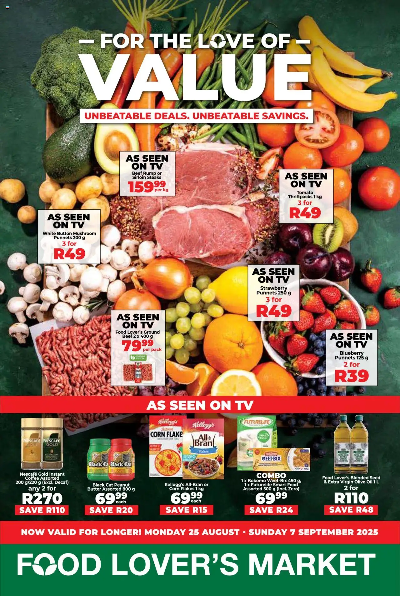 Food Lover's Market Western Cape - Weekly Specials │ valid from 25.08.2025 | Page: 1 | Products: Oil, Coffee, Flakes, Estuche organizador de viaje