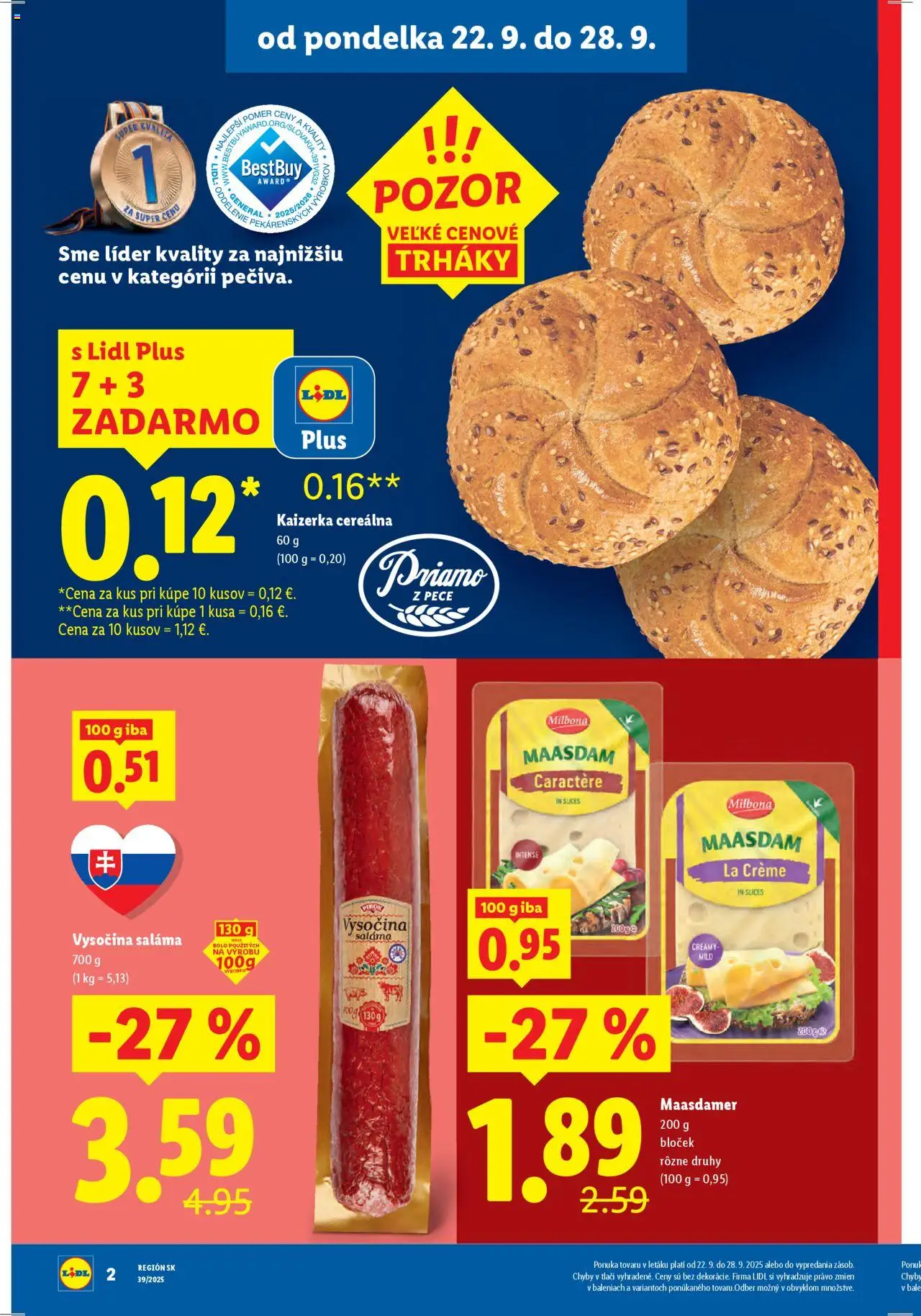 Nové Lidl akcie – leták je platný od 22.09.2025 | Strana: 6 | Produkty: Saláma