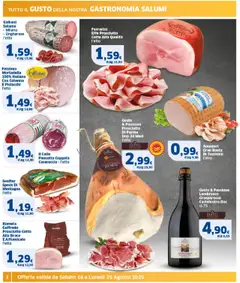 Volantino SIGMA del 16.08.2025 | Pagina: 2 | Prodotti: Prosciutto di Parma, Salame, Tacchino, Mortadella