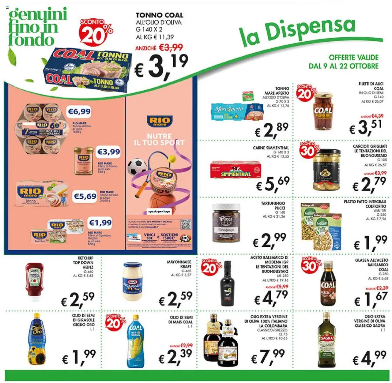 Volantino Coal del 09.10.2025 | Pagina: 22 | Prodotti: Ketchup, Aceto, Piatto, Olio di semi di girasole