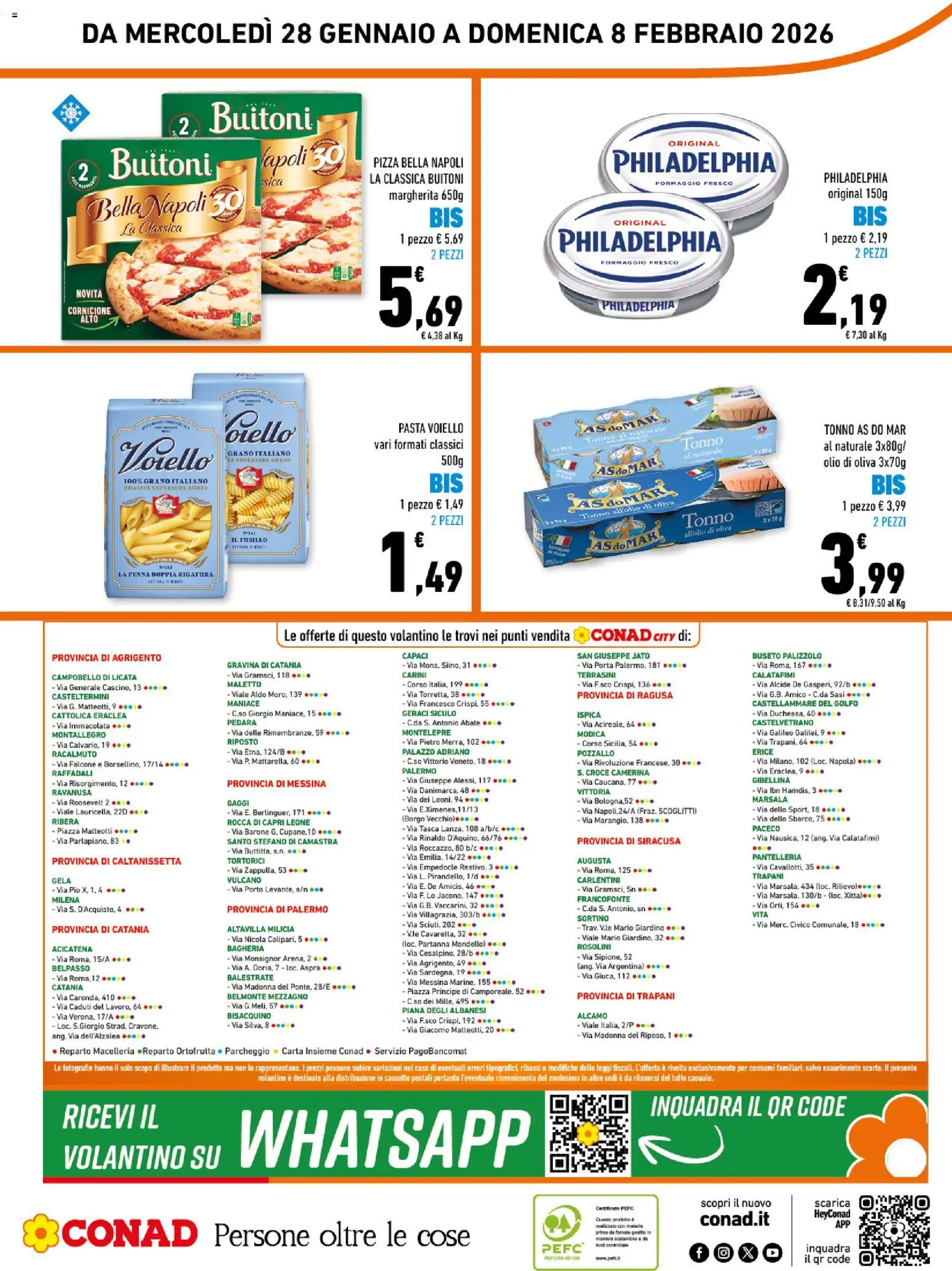 Volantino Conad del 28.01.2026 | Pagina: 16 | Prodotti: Pizza, Formaggio, Olive, Tonno al naturale