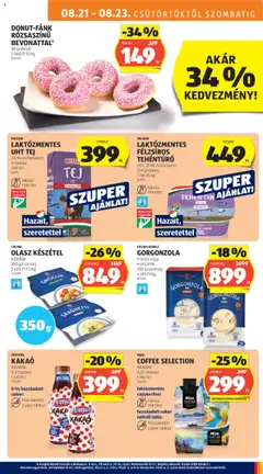 Aldi akciós ujság - amely érvényes a következő dátumtól: 21.08.2025 | Oldal: 13 | Termékek: Cappuccino, Tej, Gnocchi, Készétel