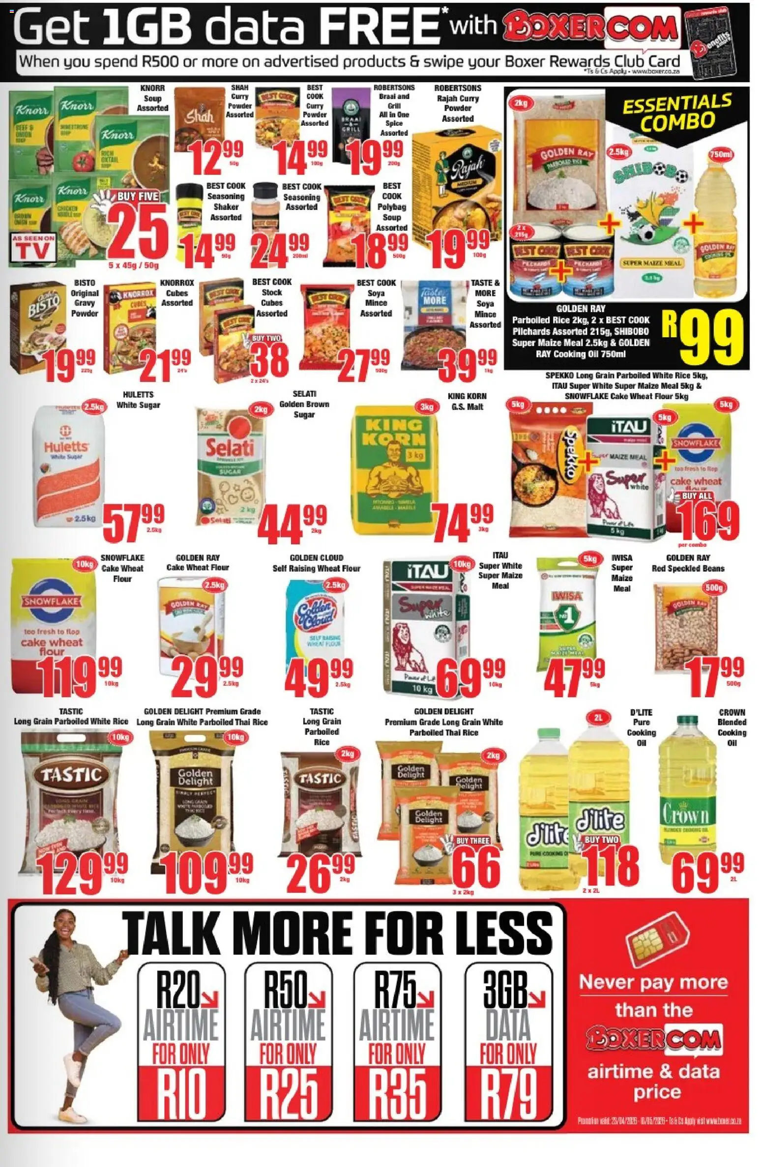 New Boxer catalogue – valid from 23.04.2026 | Page: 9 | Products: Pilchards, Data, Maize meal, Curry powder