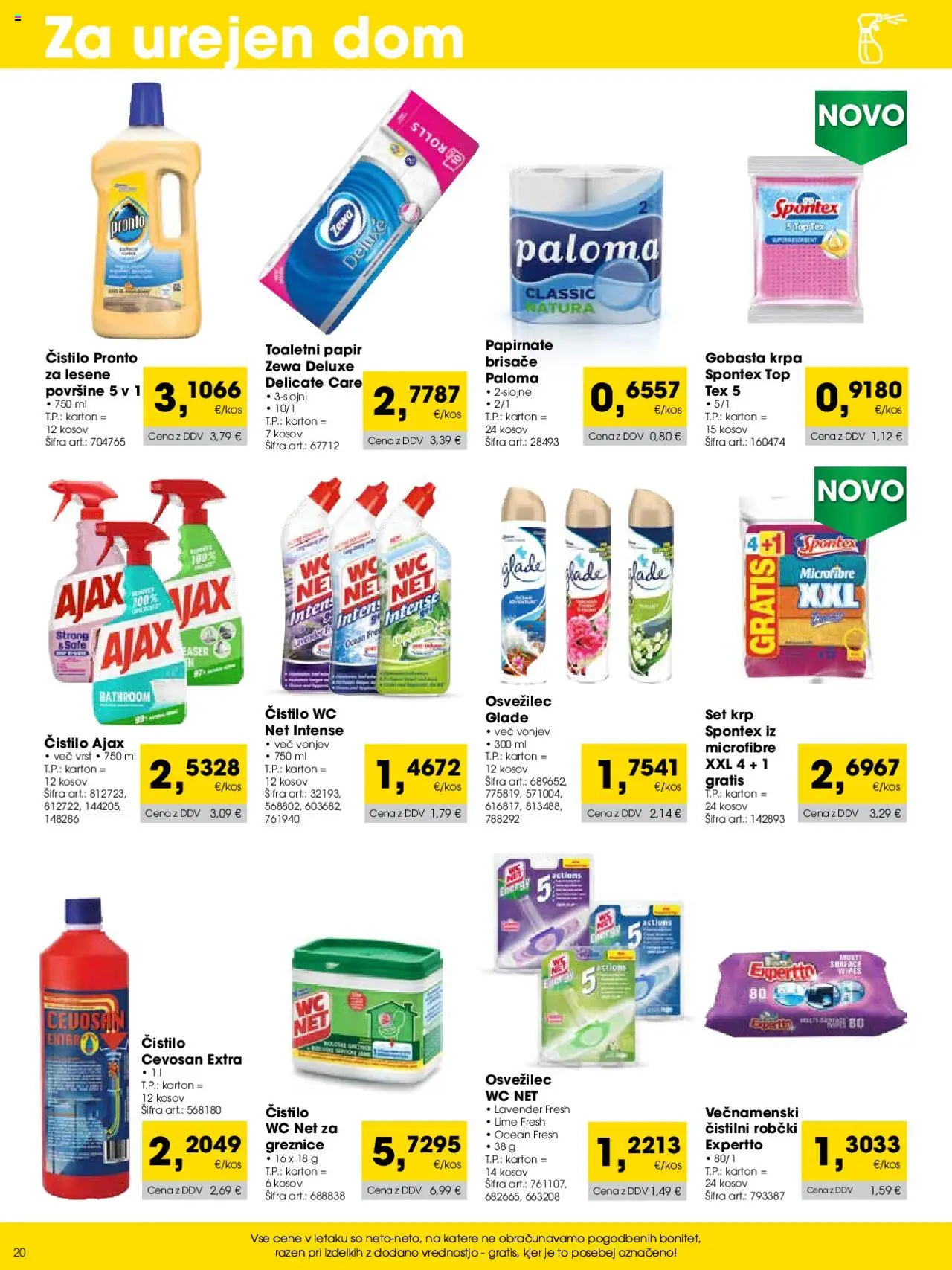 Tuš katalog cash & carry trgovec │ velja od 01.08.2025 | Stran: 20 | Izdelki: Toaletni papir, Robčki