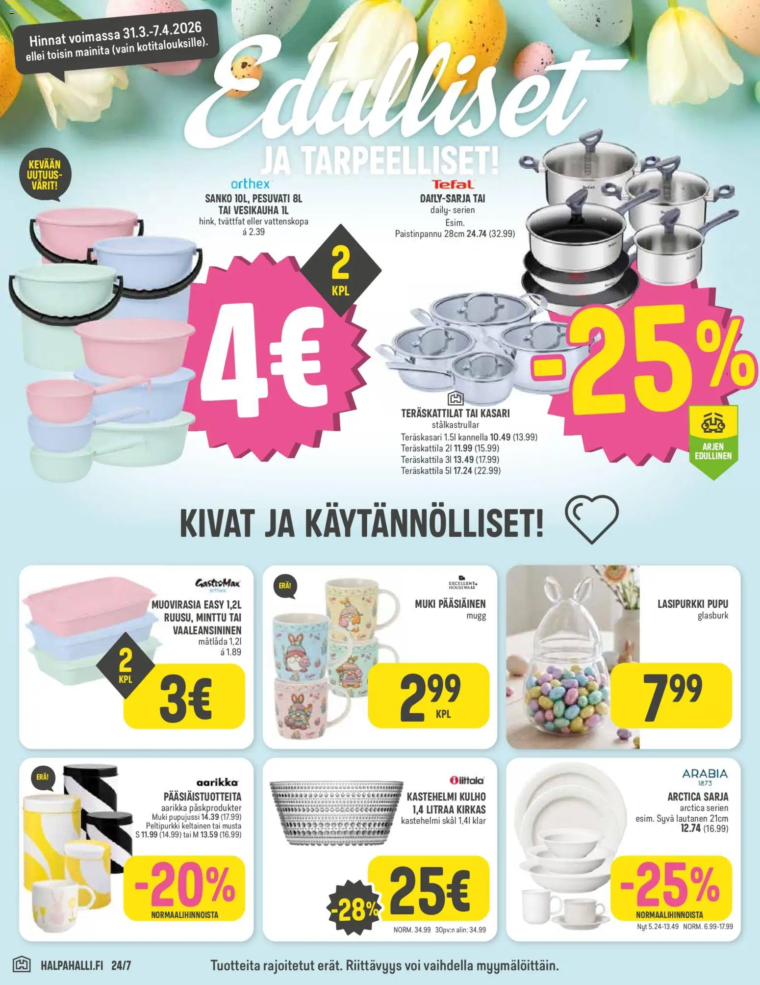 Halpa Halli tarjoukset – voimassa 31.03.2026 alkaen | Sivu: 12 | Tuotteet: Minttu, Muki, Paistinpannu, Lautanen
