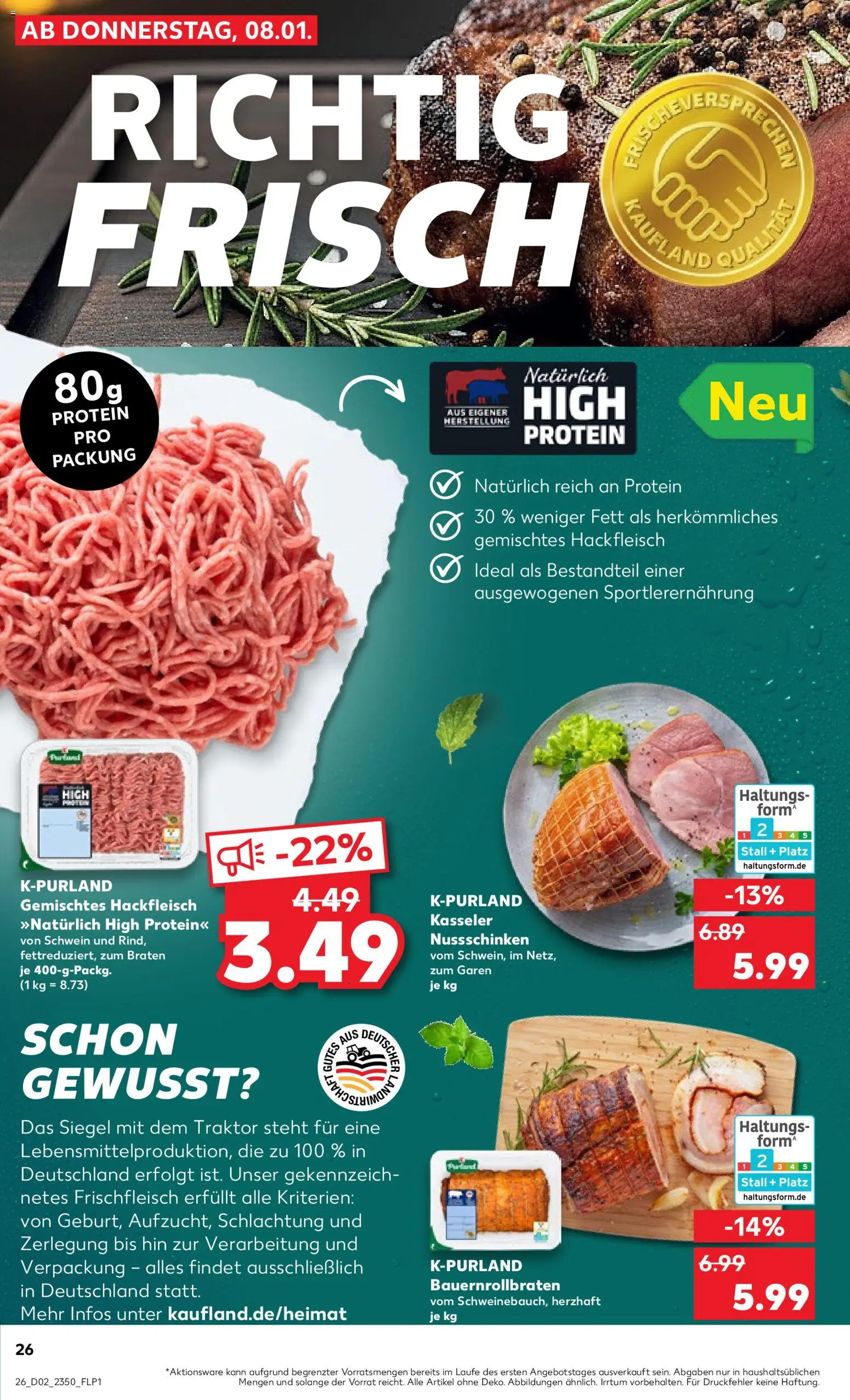 Kaufland prospekt Völklingen	 – gültig ab 08.01.2026 | Seite: 26 | Produkte: Hackfleisch