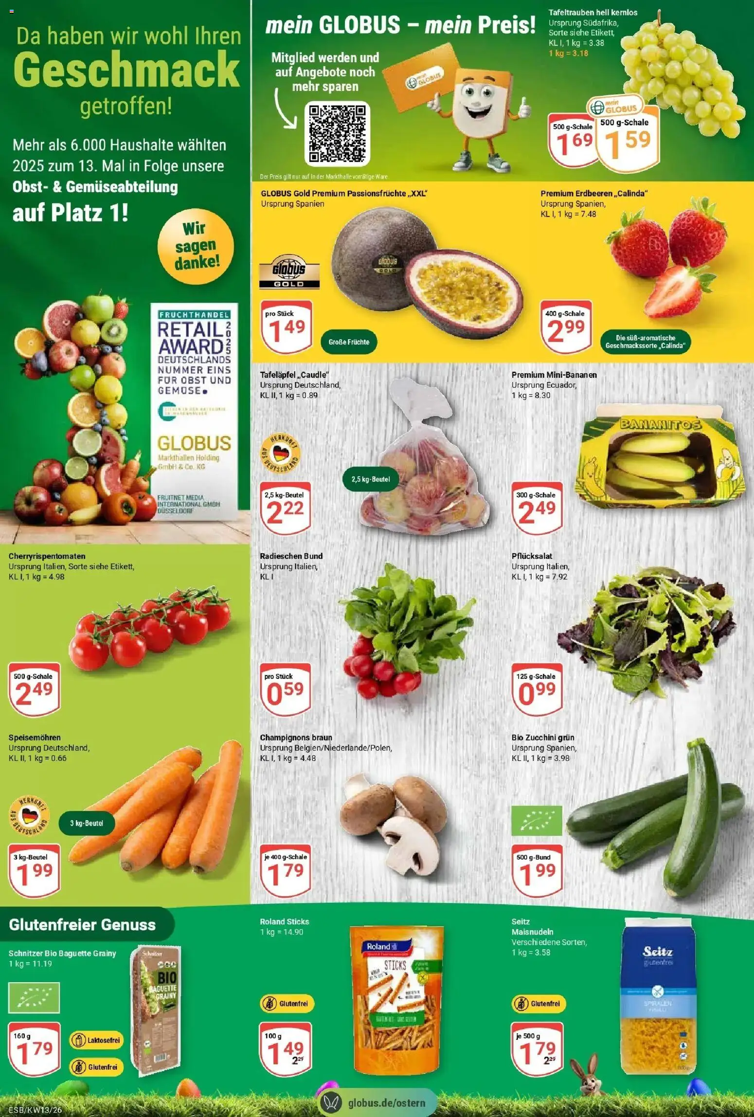 Globus prospekt Eschborn	 – gültig ab 23.03.2026 | Seite: 6 | Produkte: Baguette, Champignons, Obst, Erdbeeren