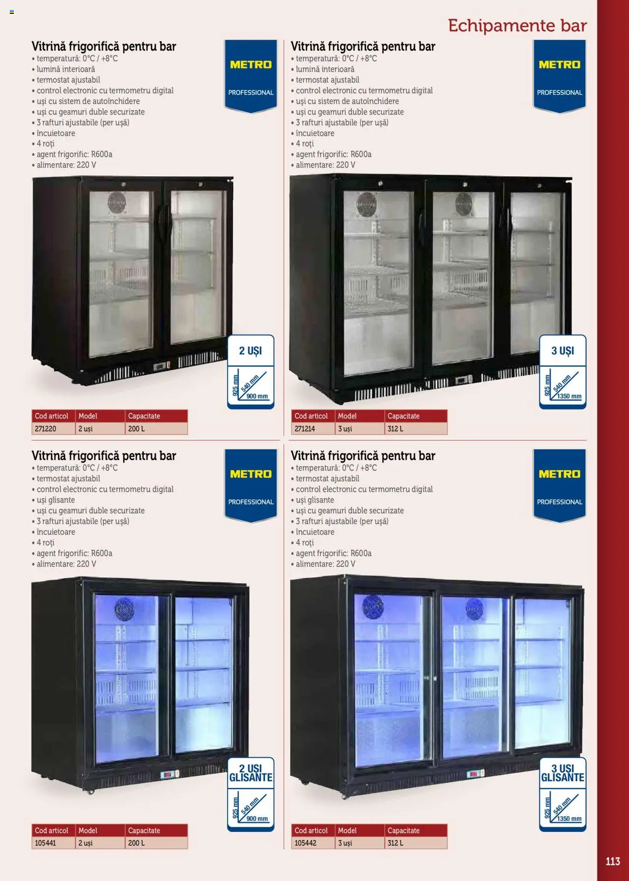 Noul catalog Metro – valabil de la 17.09.2025 | Pagină: 113 | Produse: Tavuk suyu, Termometru, Vitrină, Ușă