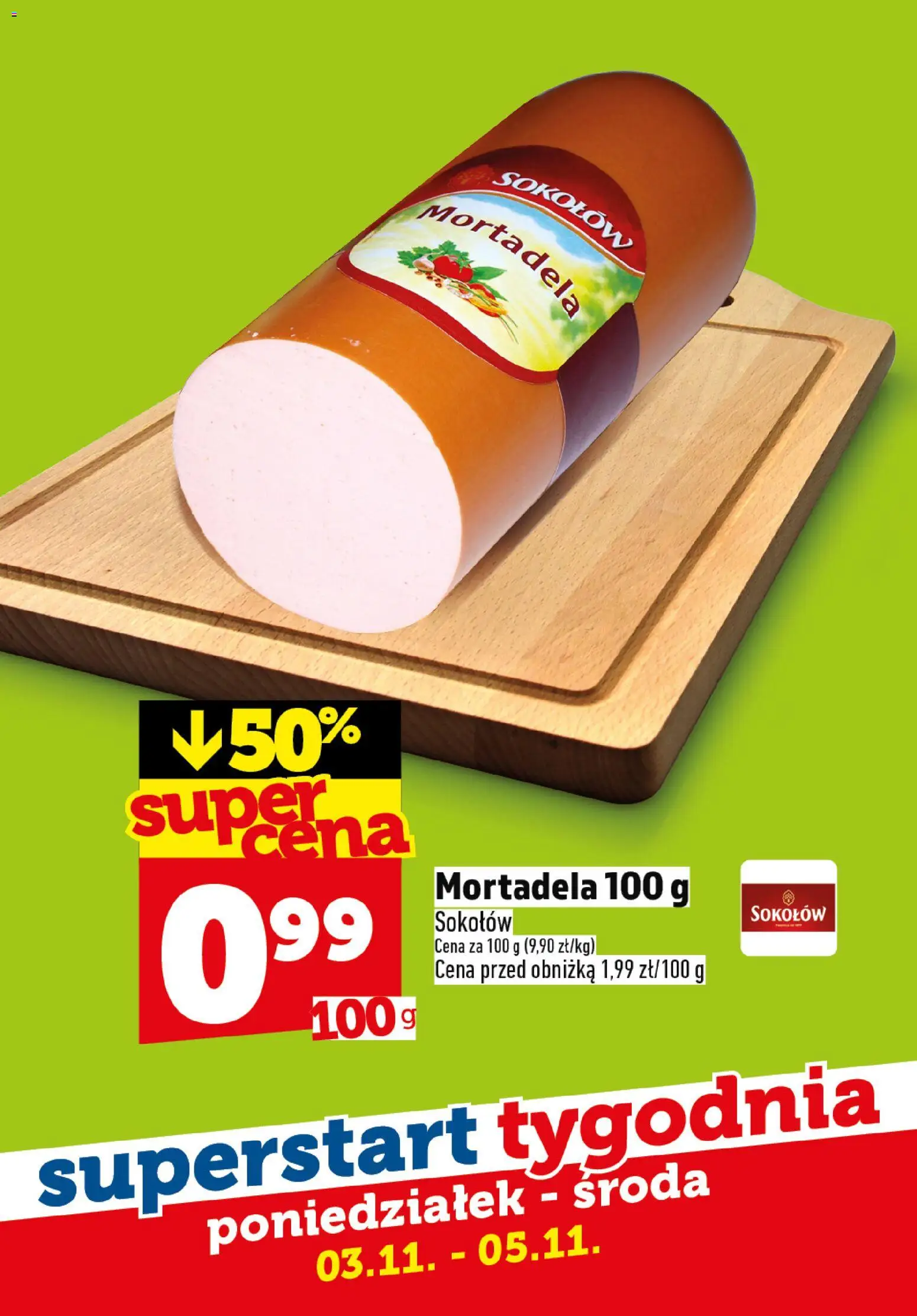 Topaz Gazetka - Superstart tygodnia od 03.11.2025 | Strona: 3 | Produkty: Mortadela