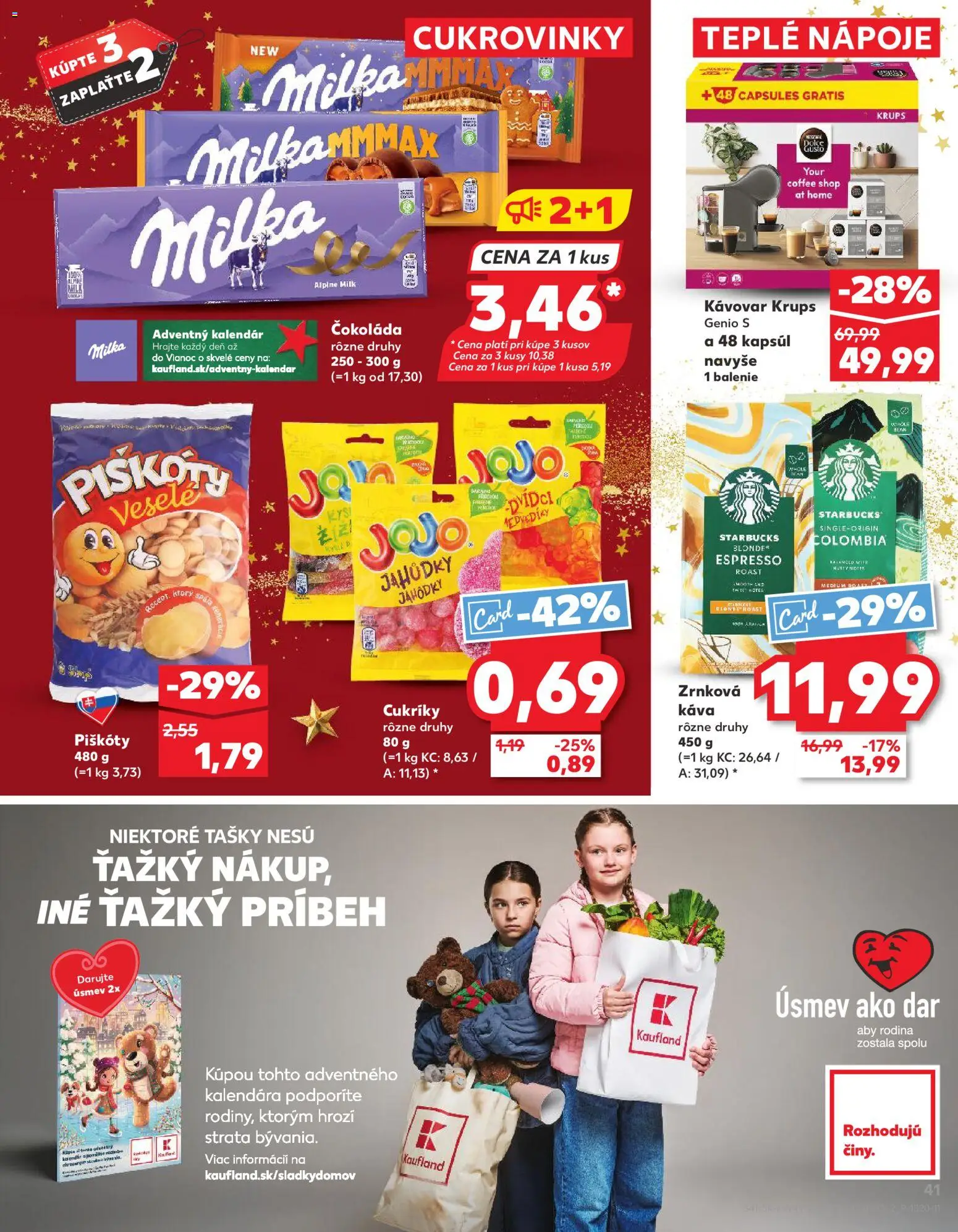 Nové Kaufland akcie – leták je platný od 04.12.2025 | Strana: 41 | Produkty: Kávovar, Čokoláda, Cukríky, Zrnková káva