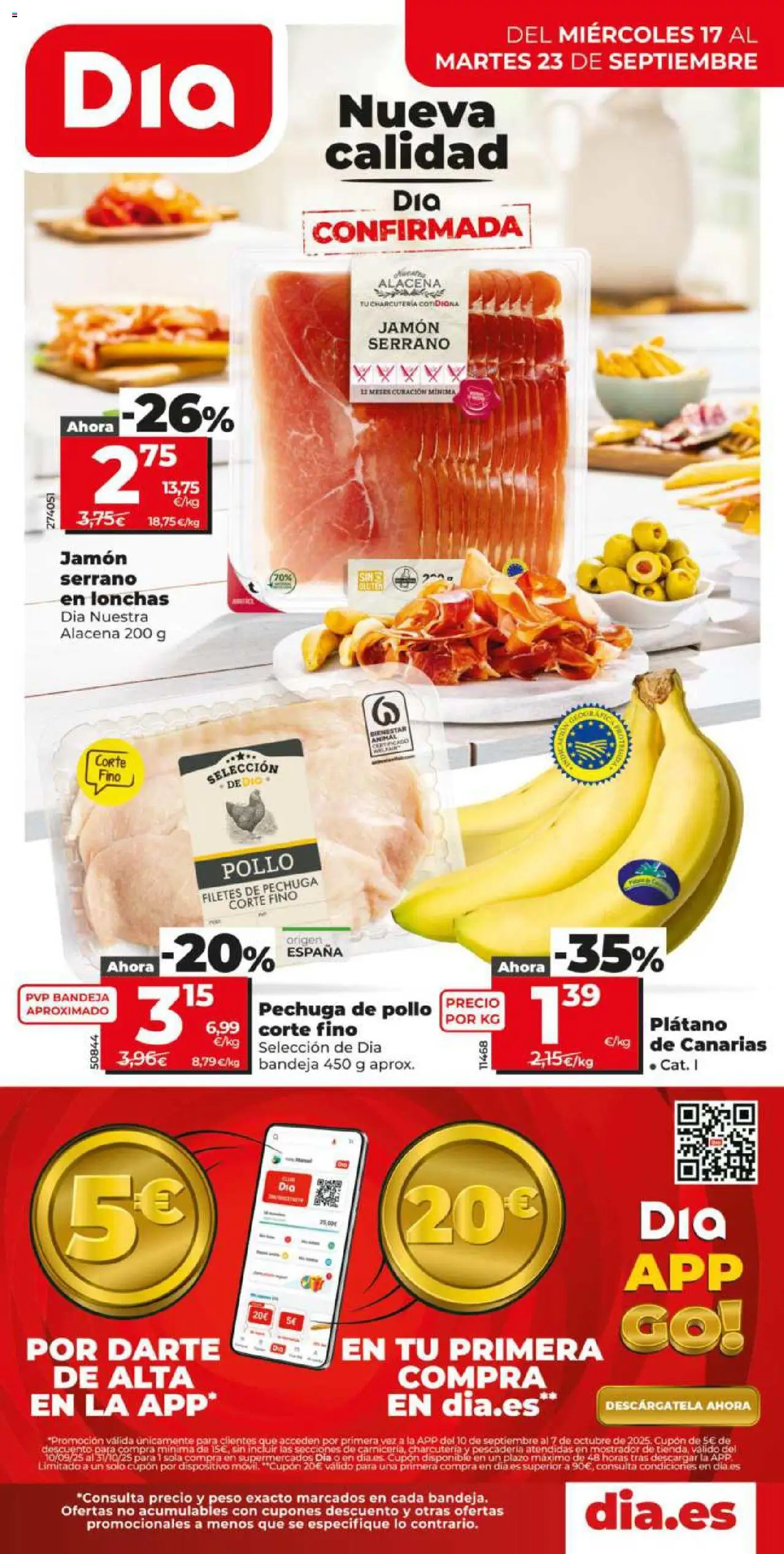 Dia - folleto Market │ válido desde el 17.09.2025 | Página: 1 | Productos: Jamón serrano, Jamón, Peso, Bandeja