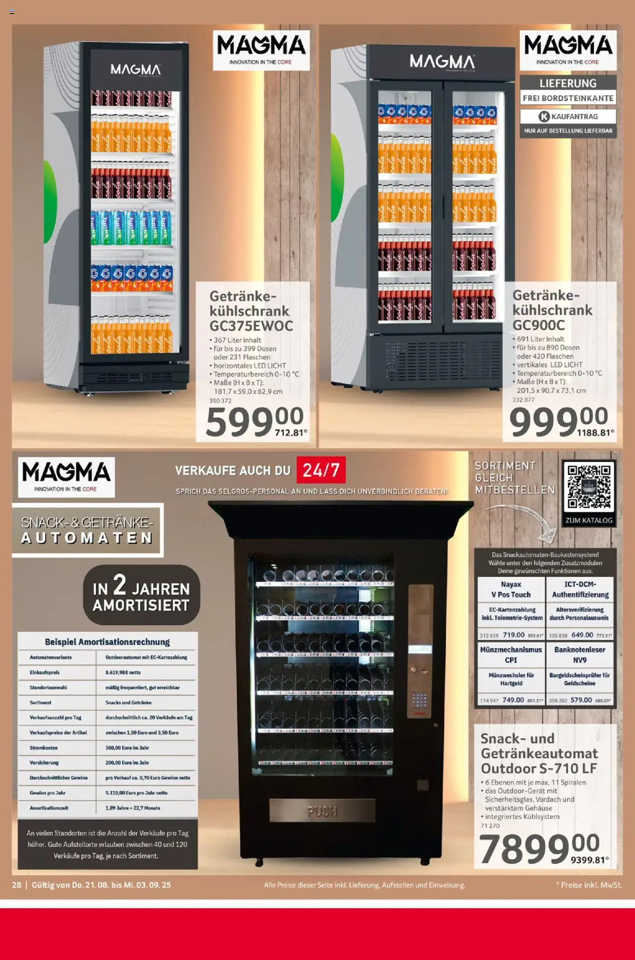 Selgros Gastronomie - gültig ab dem 21.08.2025 | Seite: 28 | Produkte: Cola, Kühlschrank