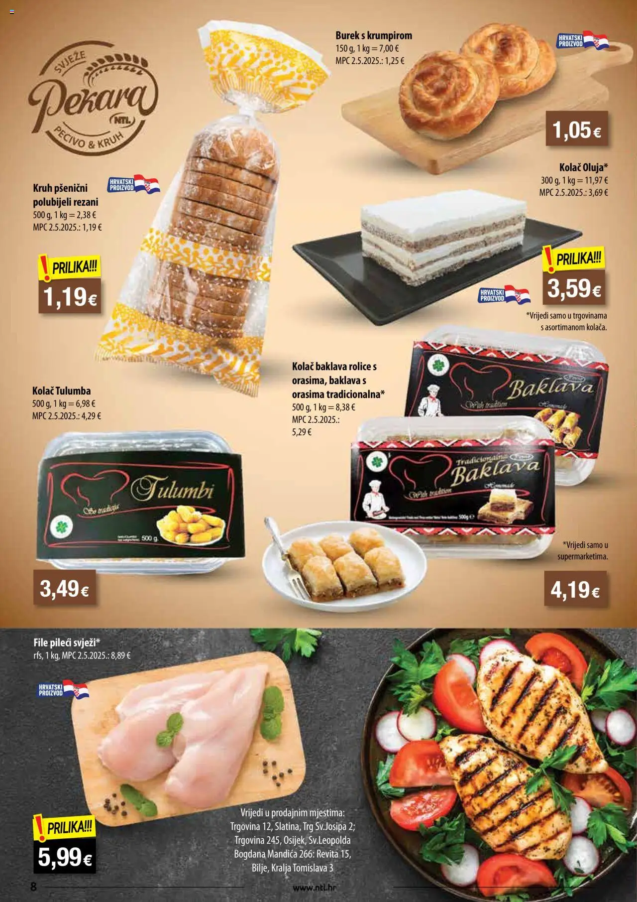 NTL katalog | vrijedi od 13.08.2025 | Stranica: 8 | Proizvodi: Kruh, Burek, Pecivo