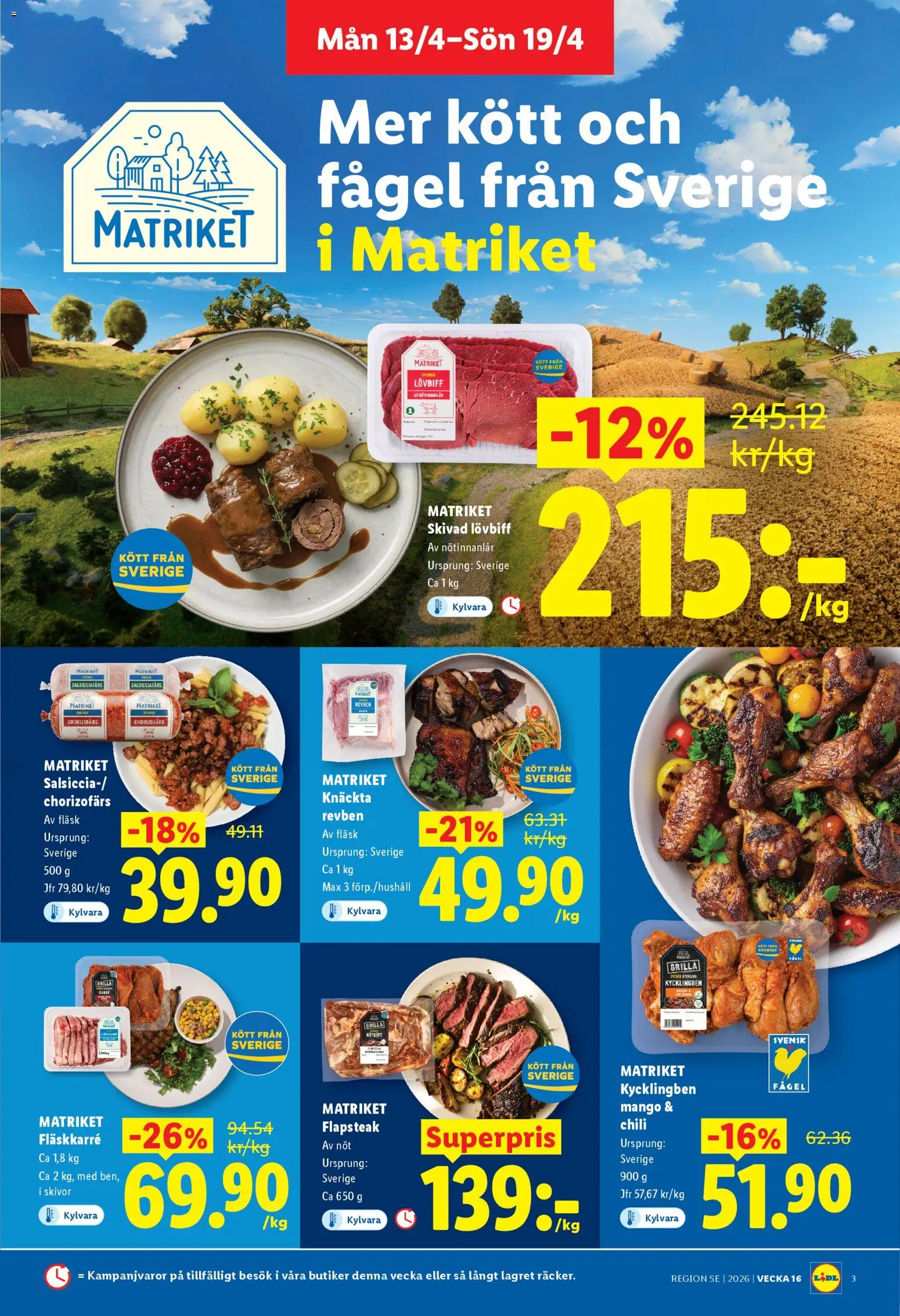 Lidl reklamblad aktuell från 13.04.2026 | Sida: 3 | Produkter: Lövbiff, Chili, Fläsk, Mango