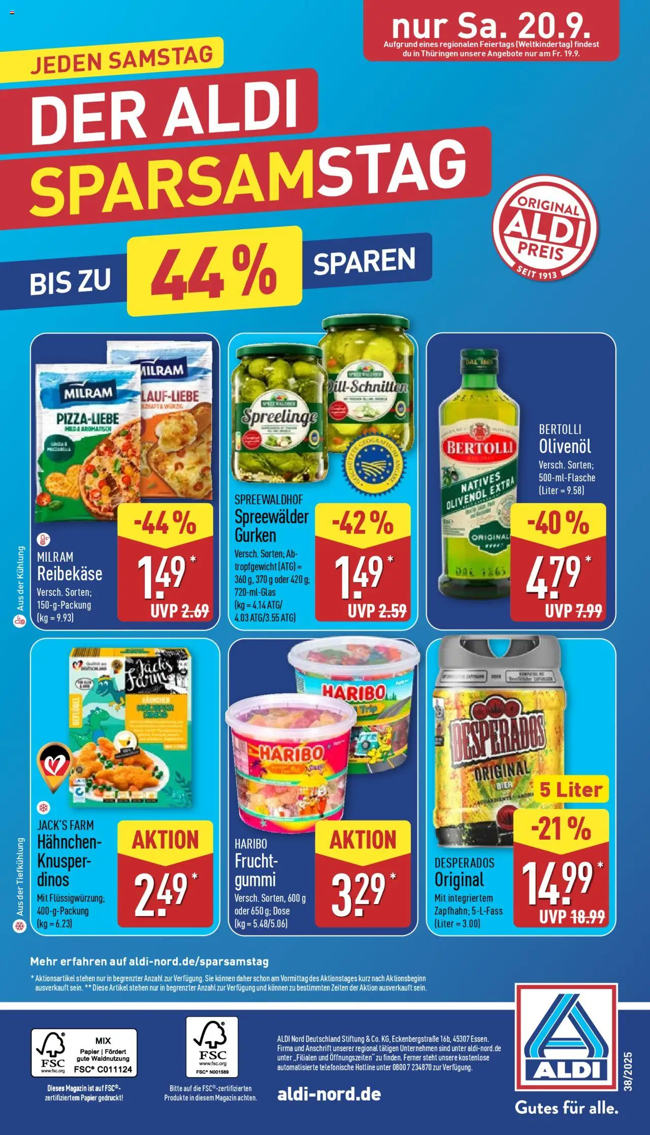 Aldi Prospekt 	 – gültig ab 15.09.2025 | Seite: 33 | Produkte: Hahnchen, Bier, Bertolli olivenol, Gurken