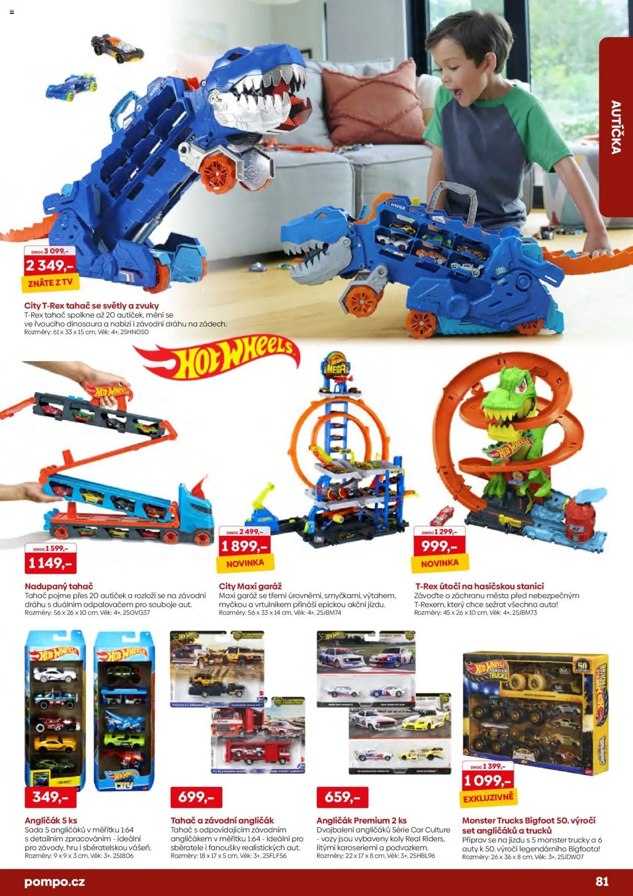 POMPO katalog Vánoce 2025 od 16.10.2025 | Strana: 81 | Produkty: Monster, Tv, Hot Wheels