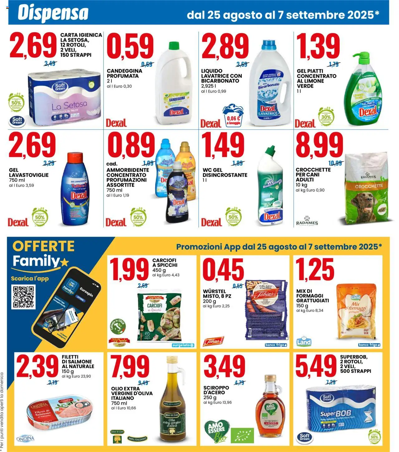 Volantino Eurospin del 25.08.2025 | Pagina: 7 | Prodotti: Limone, Carciofi, Lavatrice, WC