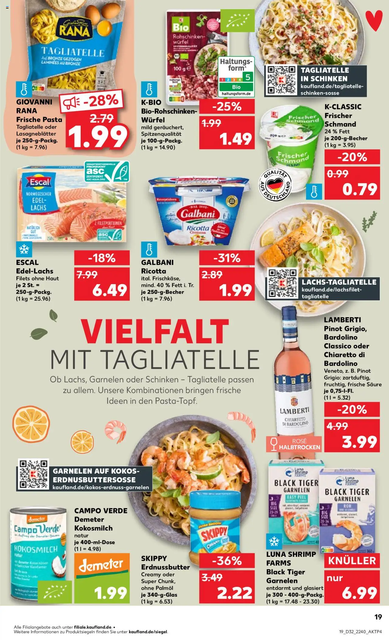 Kaufland prospekt Speyer	 - gültig ab dem 07.08.2025 | Seite: 19 | Produkte: Butter, Lachs, Schinken, Tiger garnelen