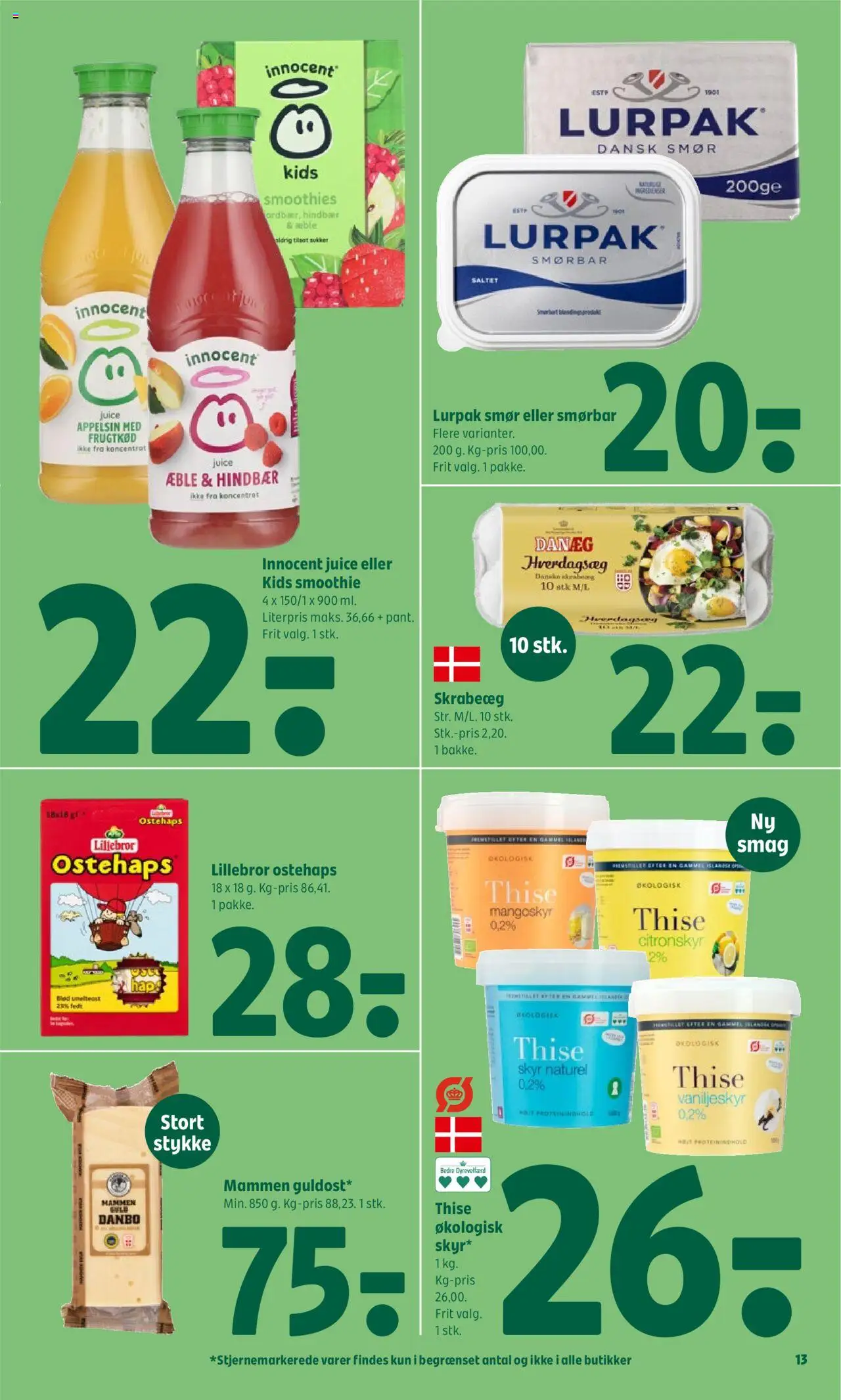 Coop 365 Tilbudsavis gyldig fra 19.06.2025 | Side: 13 | Produkter: Smør, Juice, Hindbær, Smoothie
