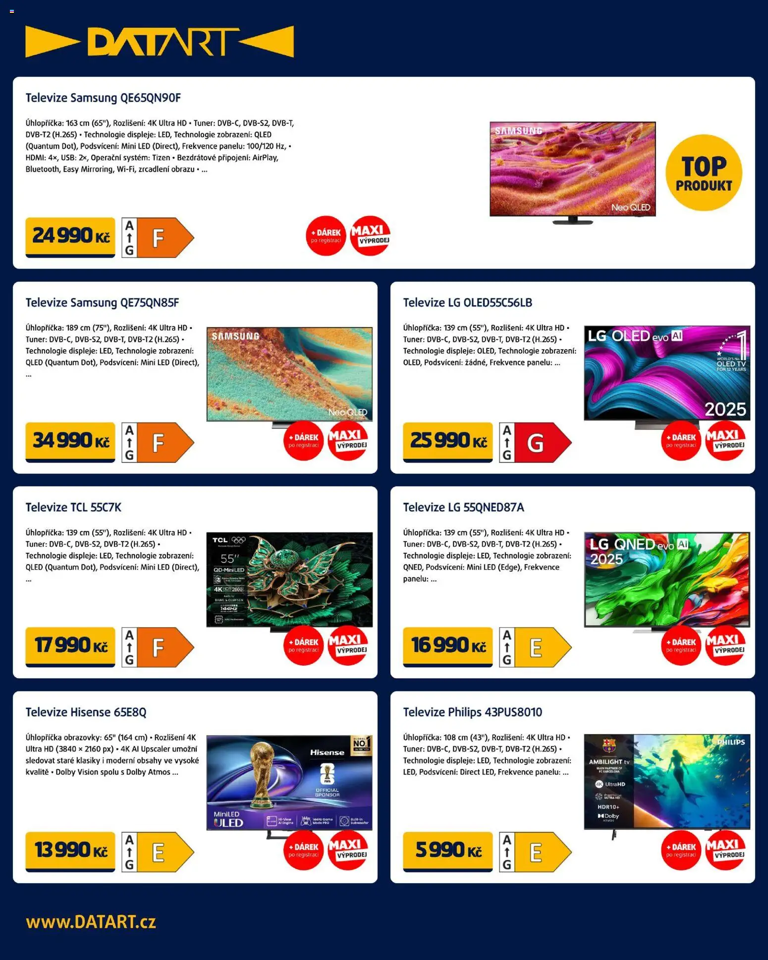 Datart leták od 12.01.2026 | Strana: 6 | Produkty: Tv, Oled tv, Samsung, Televize