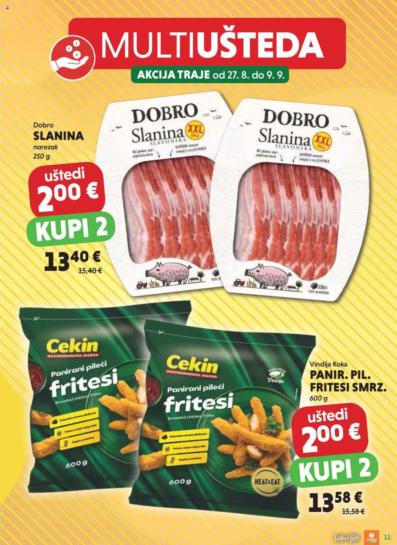 Studenac katalog | vrijedi od 27.08.2025 | Stranica: 11 | Proizvodi: Vindija, Narezak, Slanina