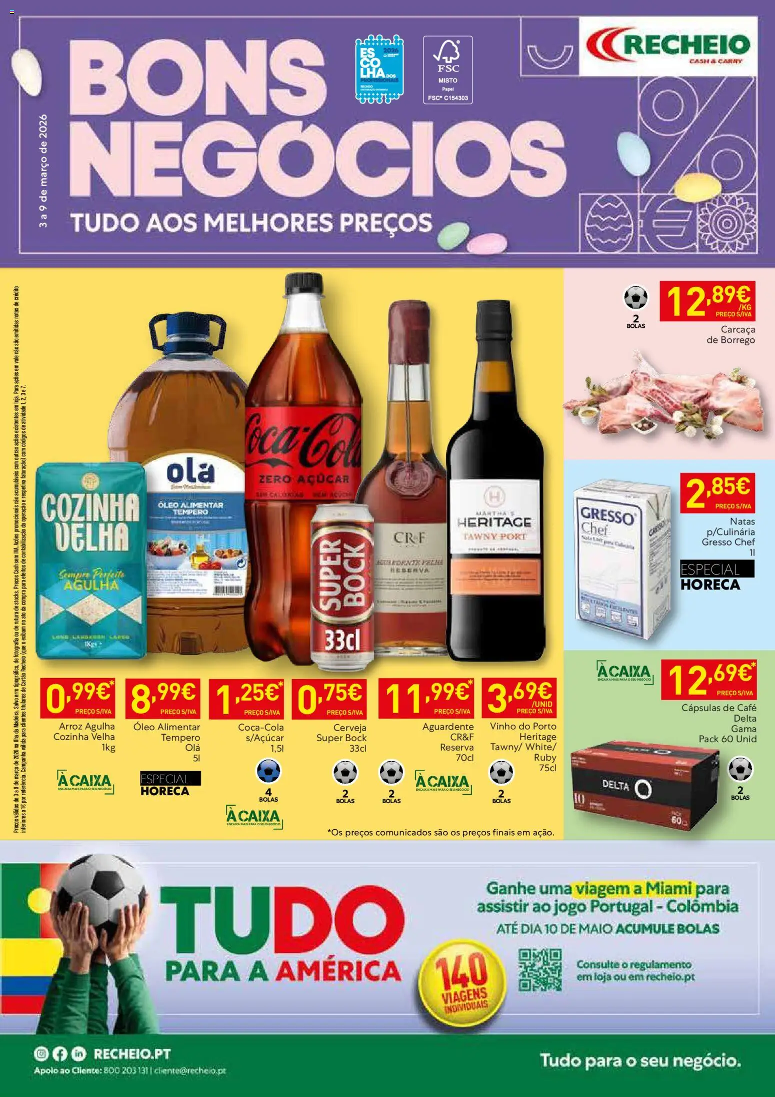 Recheio folheto Madeira │ válido de 03.03.2026 | Página: 1 | Produtos: Super bock, Vinho, Arroz, Natas