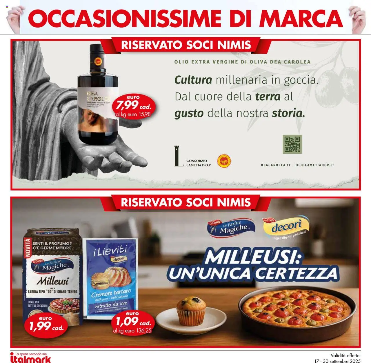 Volantino Italmark del 17.09.2025 | Pagina: 4 | Prodotti: Olio, Farina, Olio extra vergine, Terra