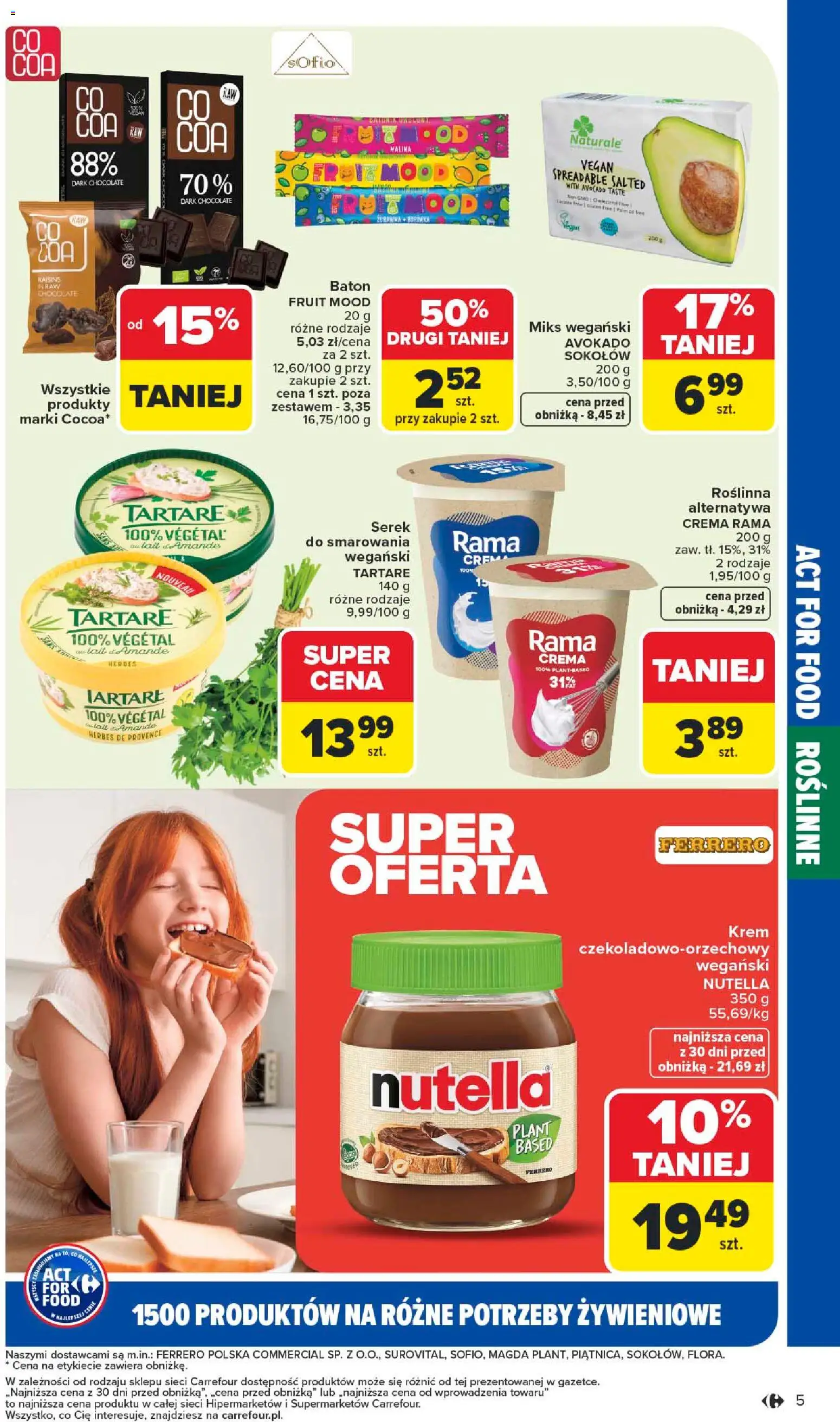 Carrefour Gazetka - Act for food od 05.01.2026 | Strona: 5 | Produkty: Serek, Nutella, Baton, Krem