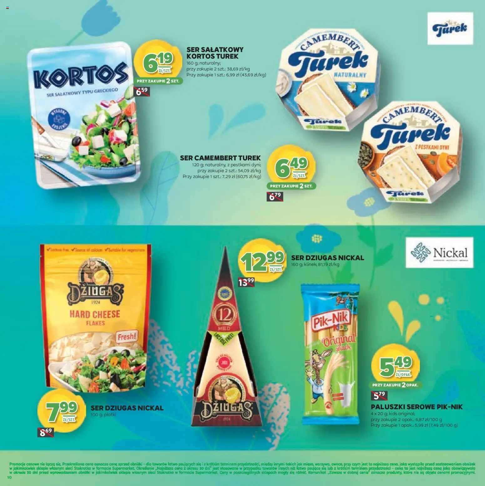 Stokrotka Gazetka - Wiosenne Inspiracje od 26.02.2026 | Strona: 10 | Produkty: Camembert, Paluszki, Ser, Płatki